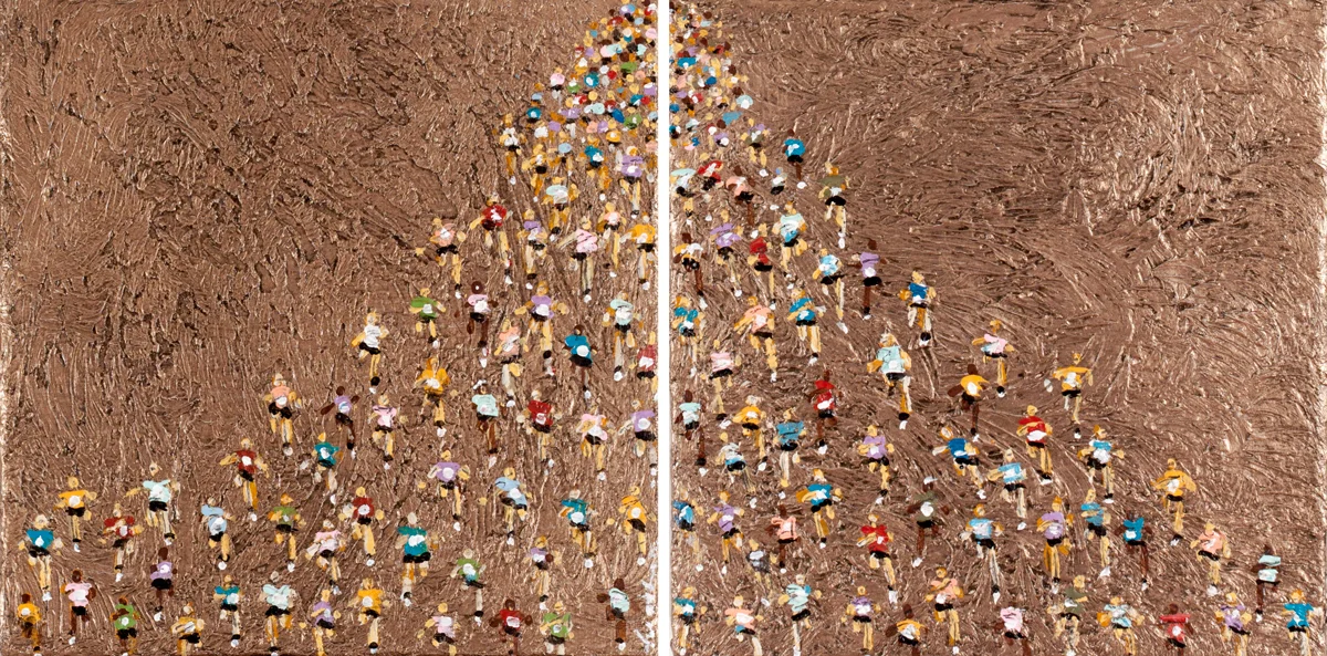 #184 "Colorful Marathon on Sepia Small"