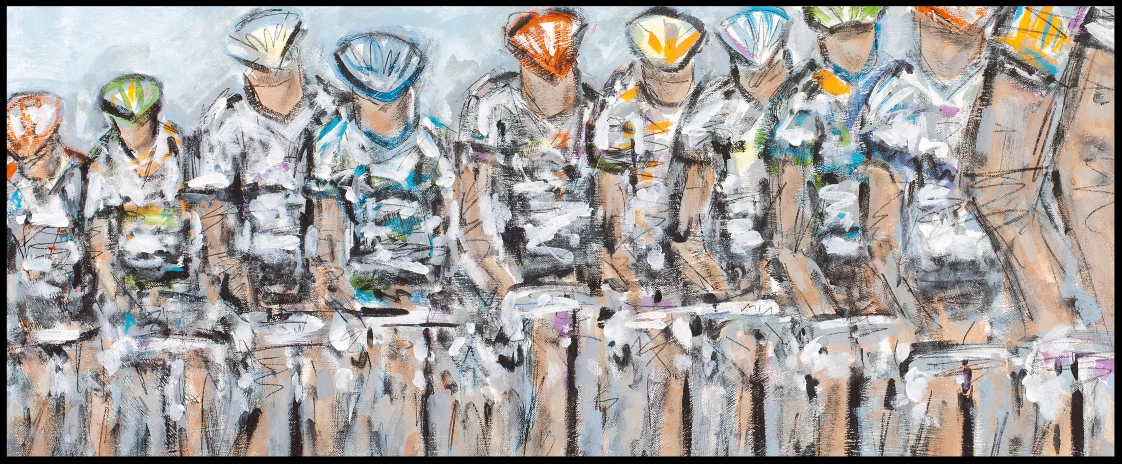 16x40x1.5” acrylic and pencil available