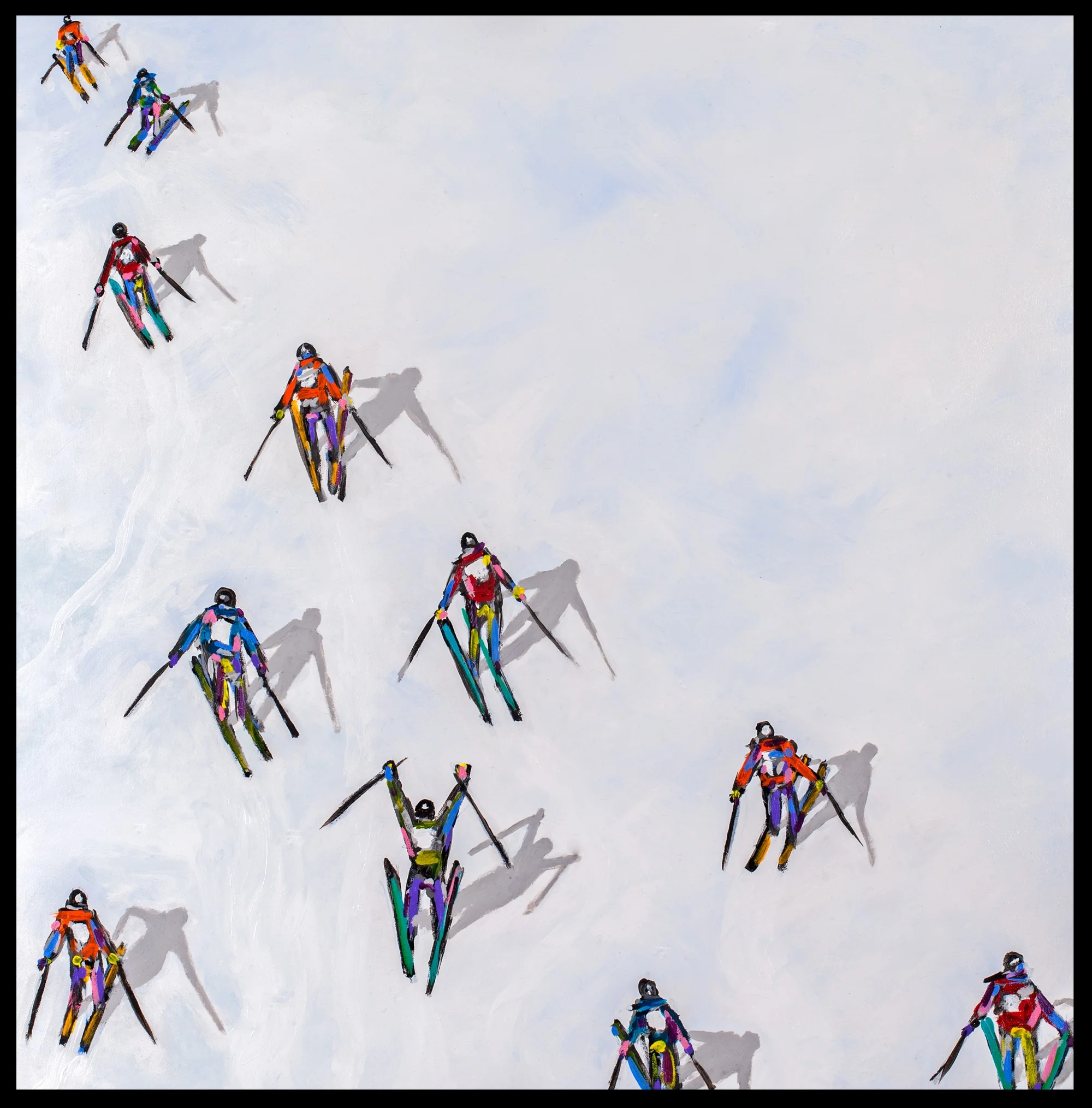 #330 "Colorful Skiers Downhill"