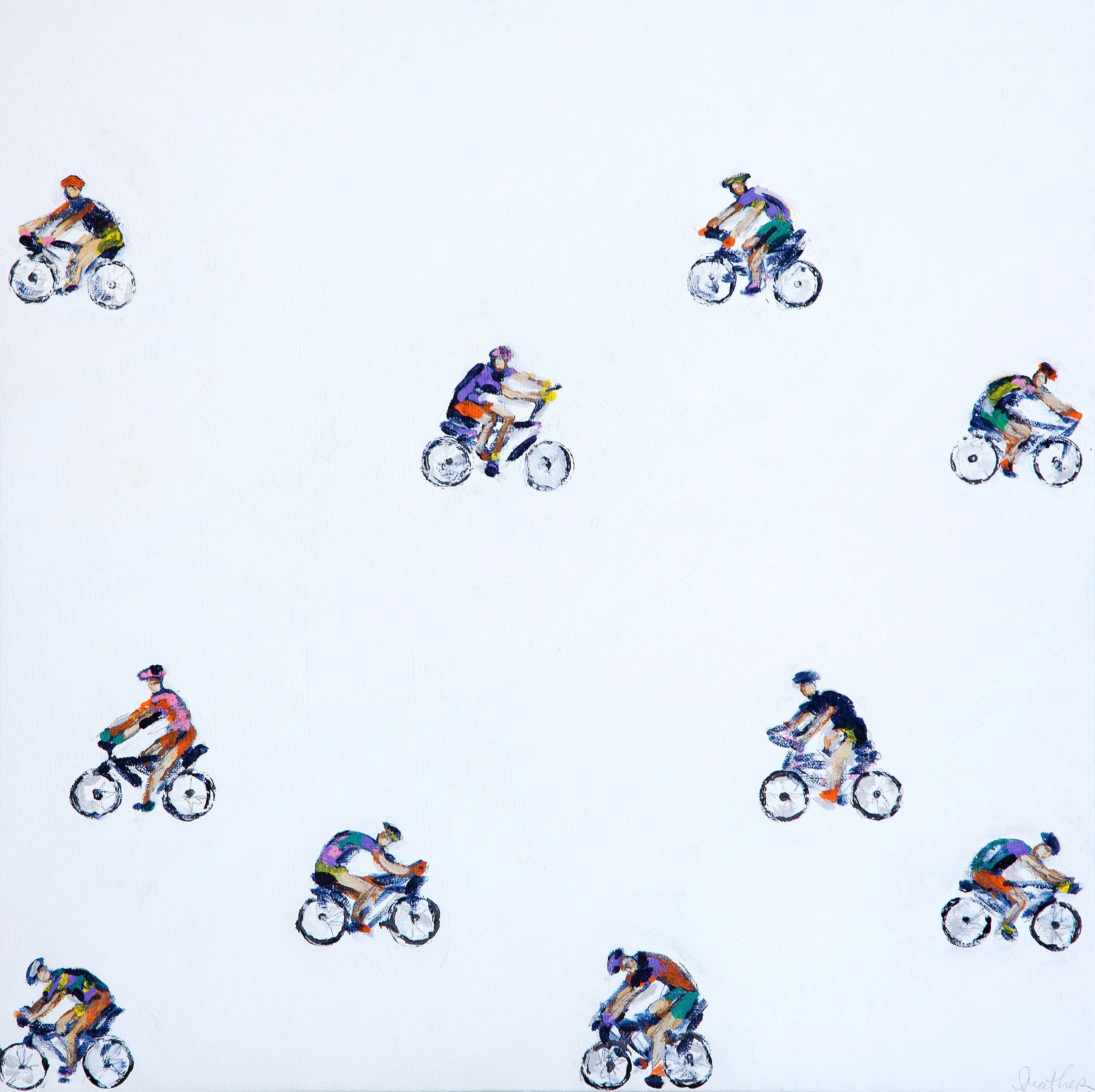 #684 Side View Cyclists Small