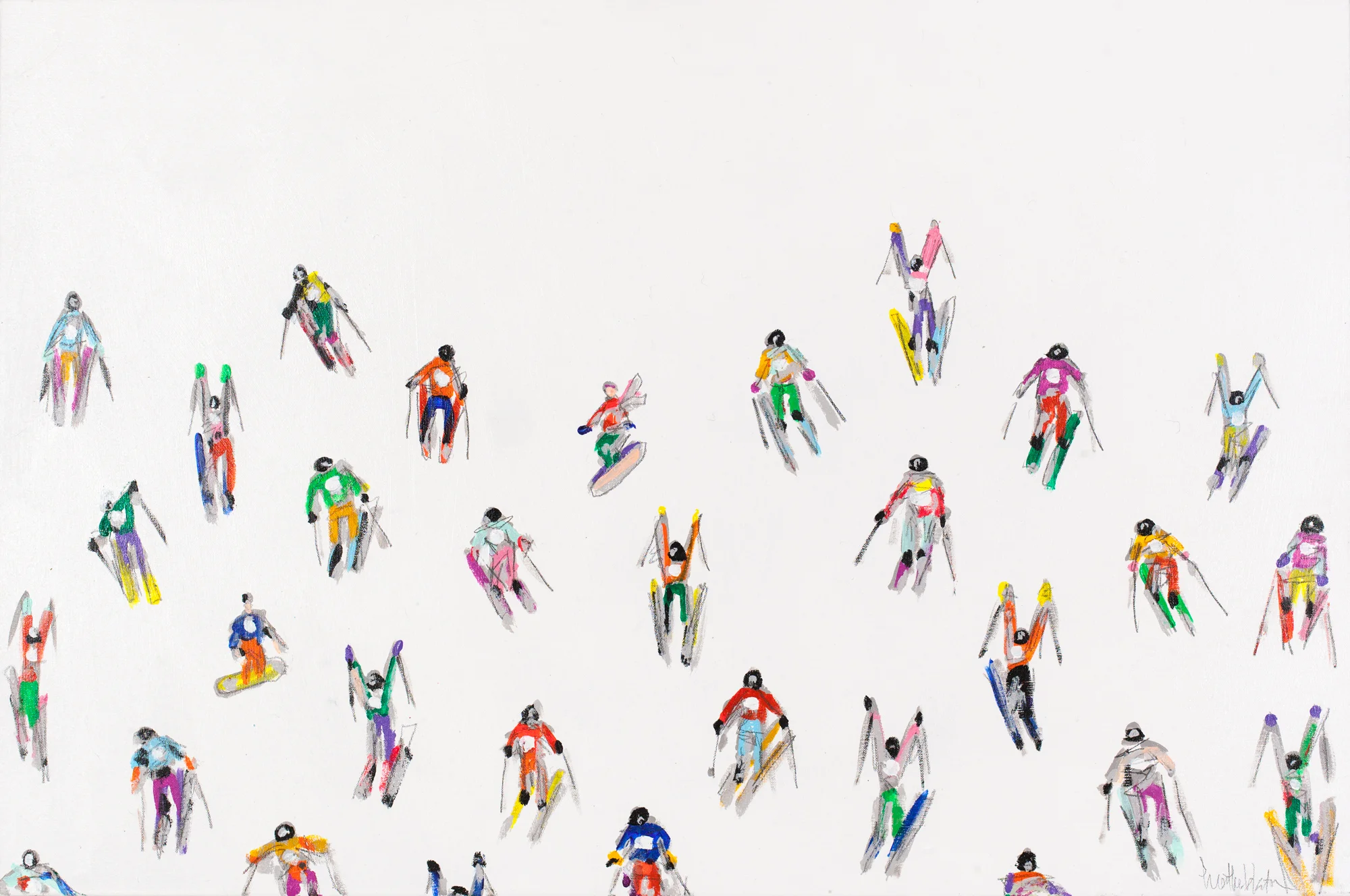 #706 "Bright Colored Skiers"
