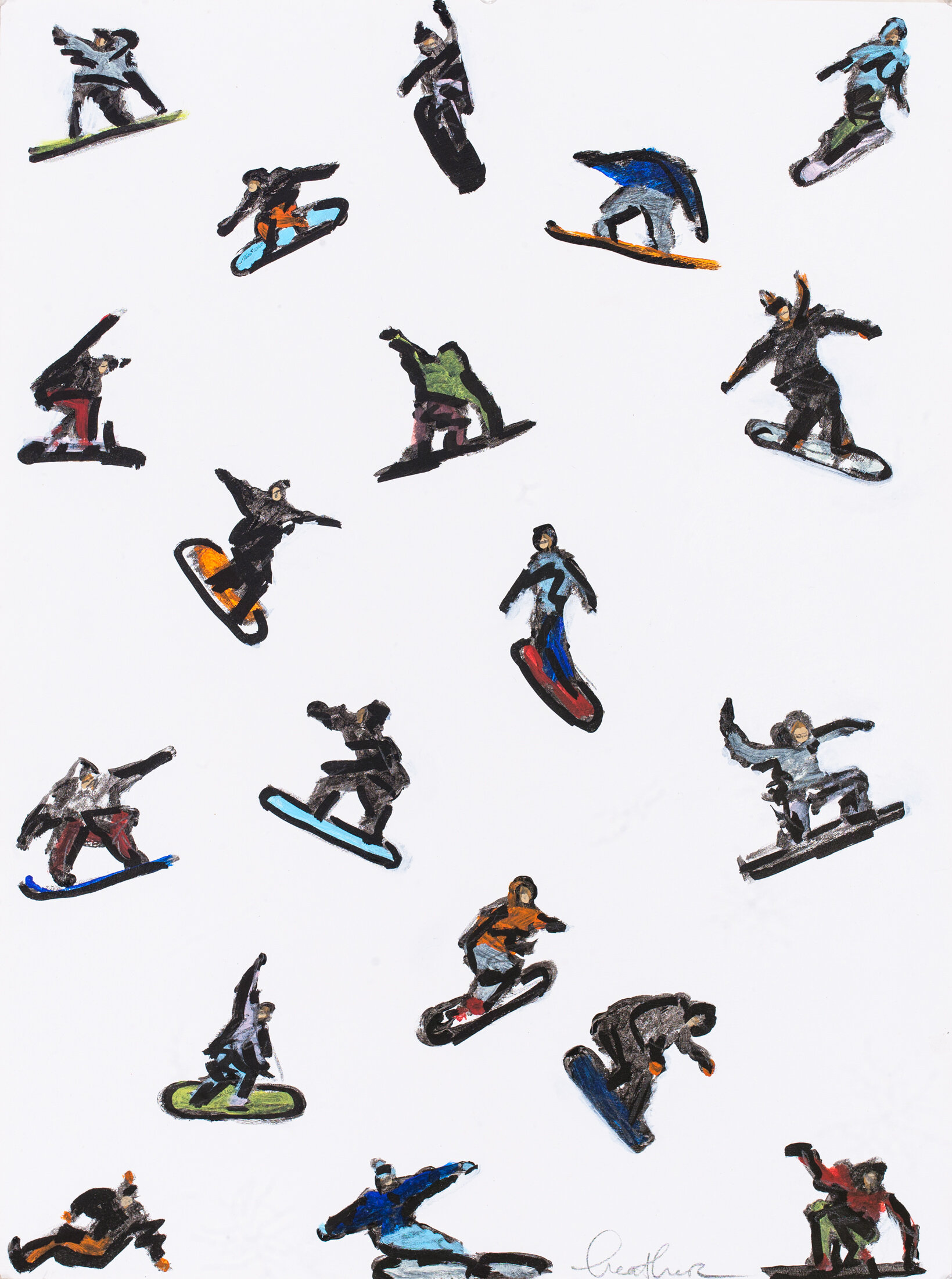 — Fine Snowboarders Blanton Heather Paintings Art