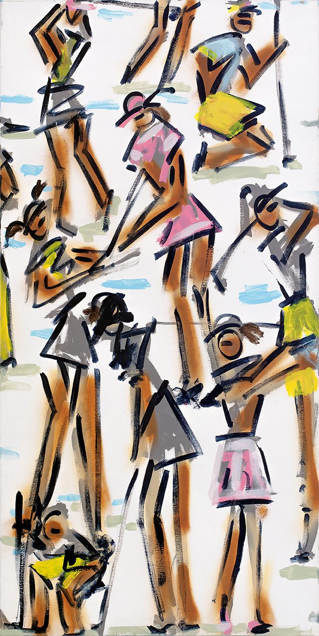 Golfing Girls with Pinks and Yellows