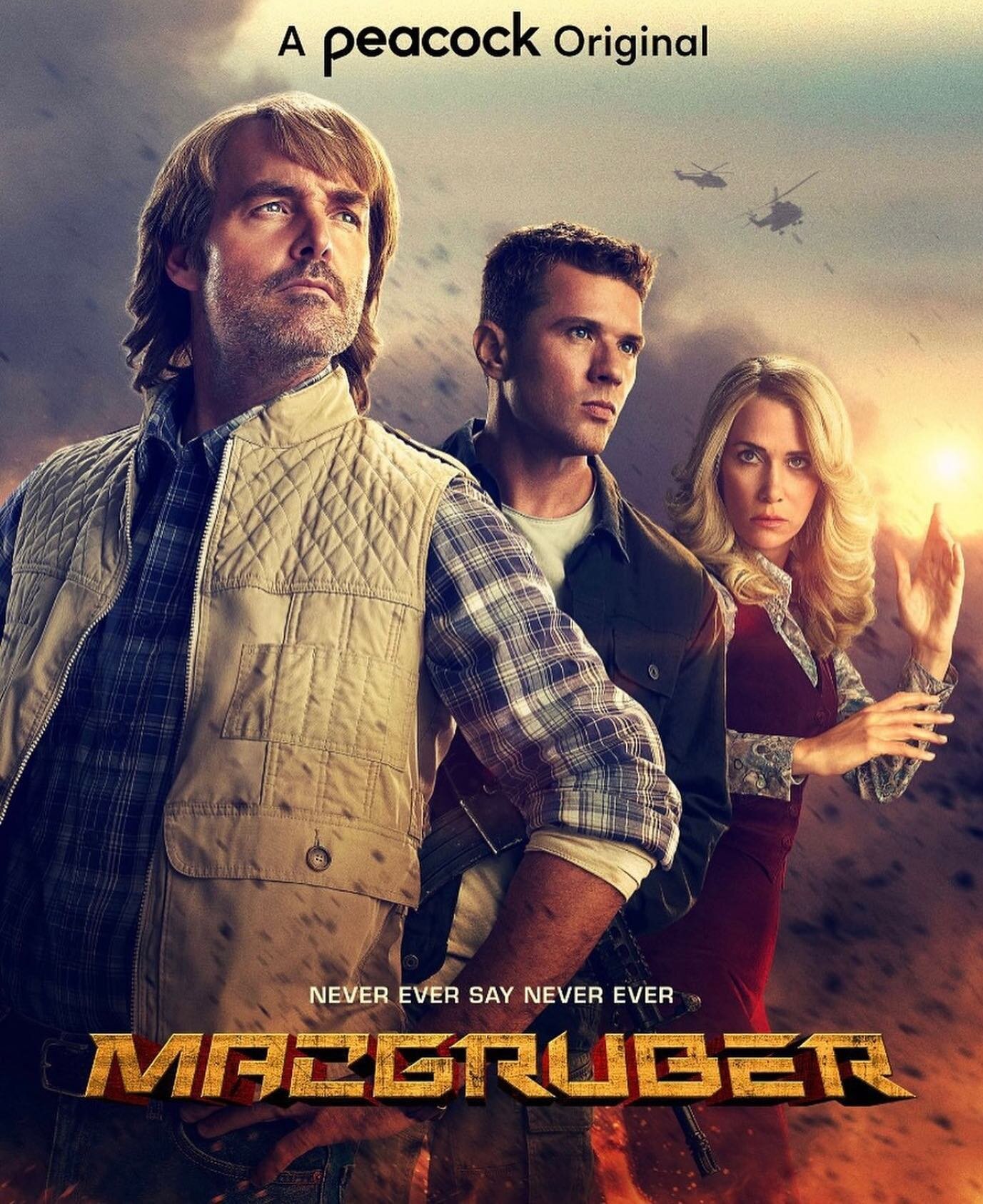 Coming December 16 on @peacocktv no words to describe how much fun we had on this one!! #macgruber @ryanphillippe @kristenwiigdaily @willismyforte @jormataccone