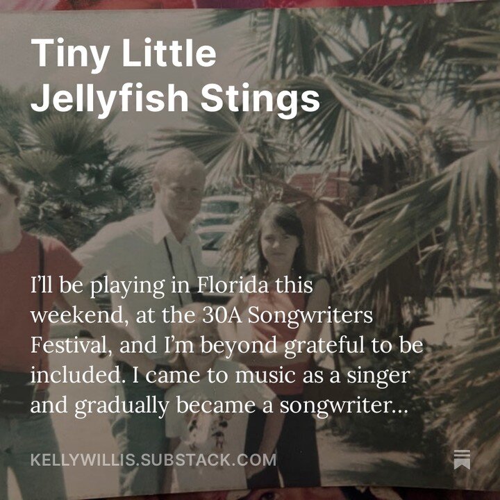 I&rsquo;ll be playing in Florida this weekend, at the 30A Songwriters Festival, and I&rsquo;m beyond grateful to be included.

I came to music as a singer and gradually became a songwriter. Other folks in my first band had the writing covered. 

But 