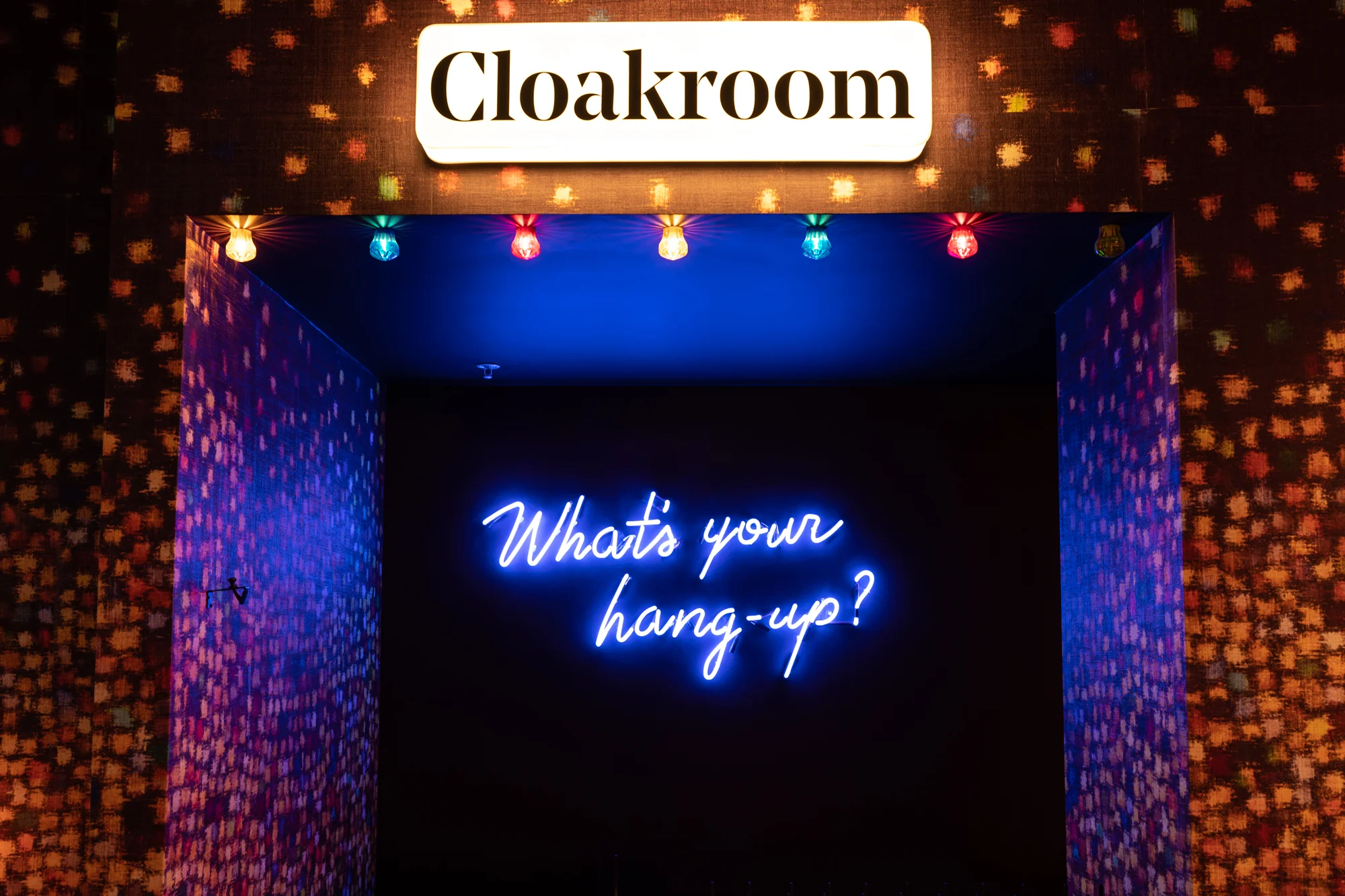 My handwriting made into a neon sign! How exciting! Designed for the cloakroom area in Puttshack White City.