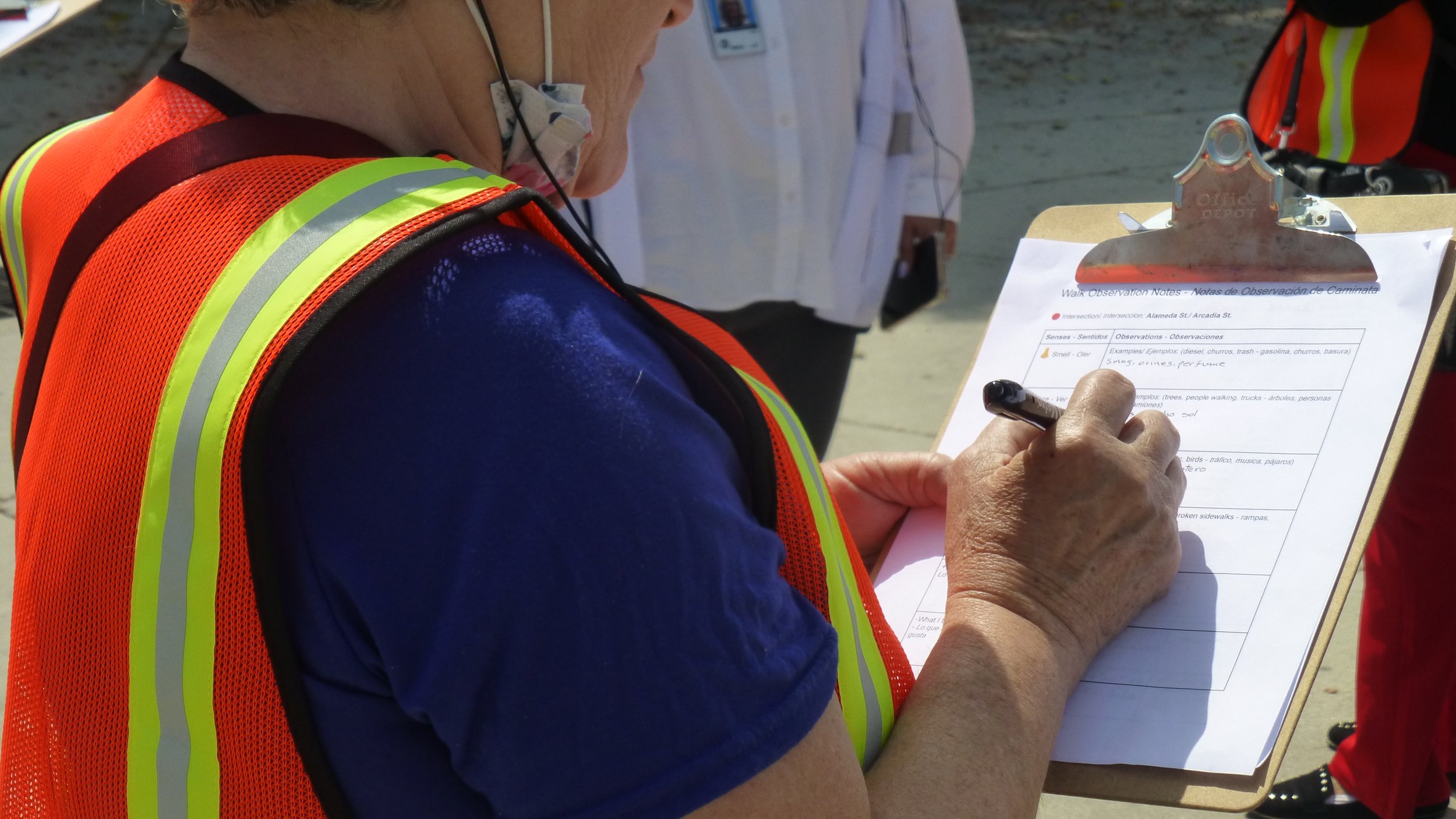 Alameda PSR Project Walk-CBO participant noting existing conditions.JPG