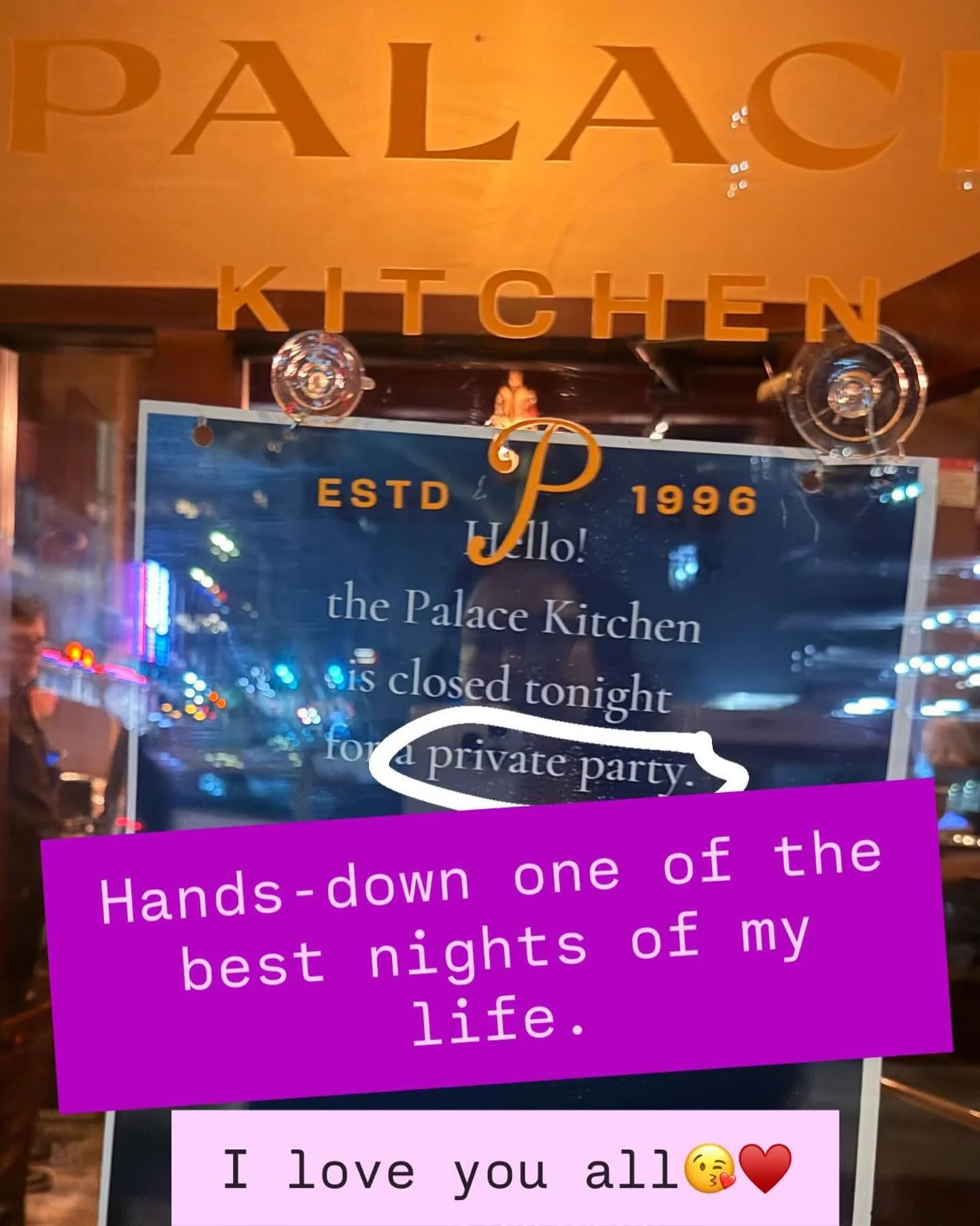 I started working at the @palace_kitchen when I was 24 years old. I stopped working at the palace kitchen when I was 35. Those are some pretty formative years and I was so fortunate to have worked with some incredible people many of whom I reconnecte