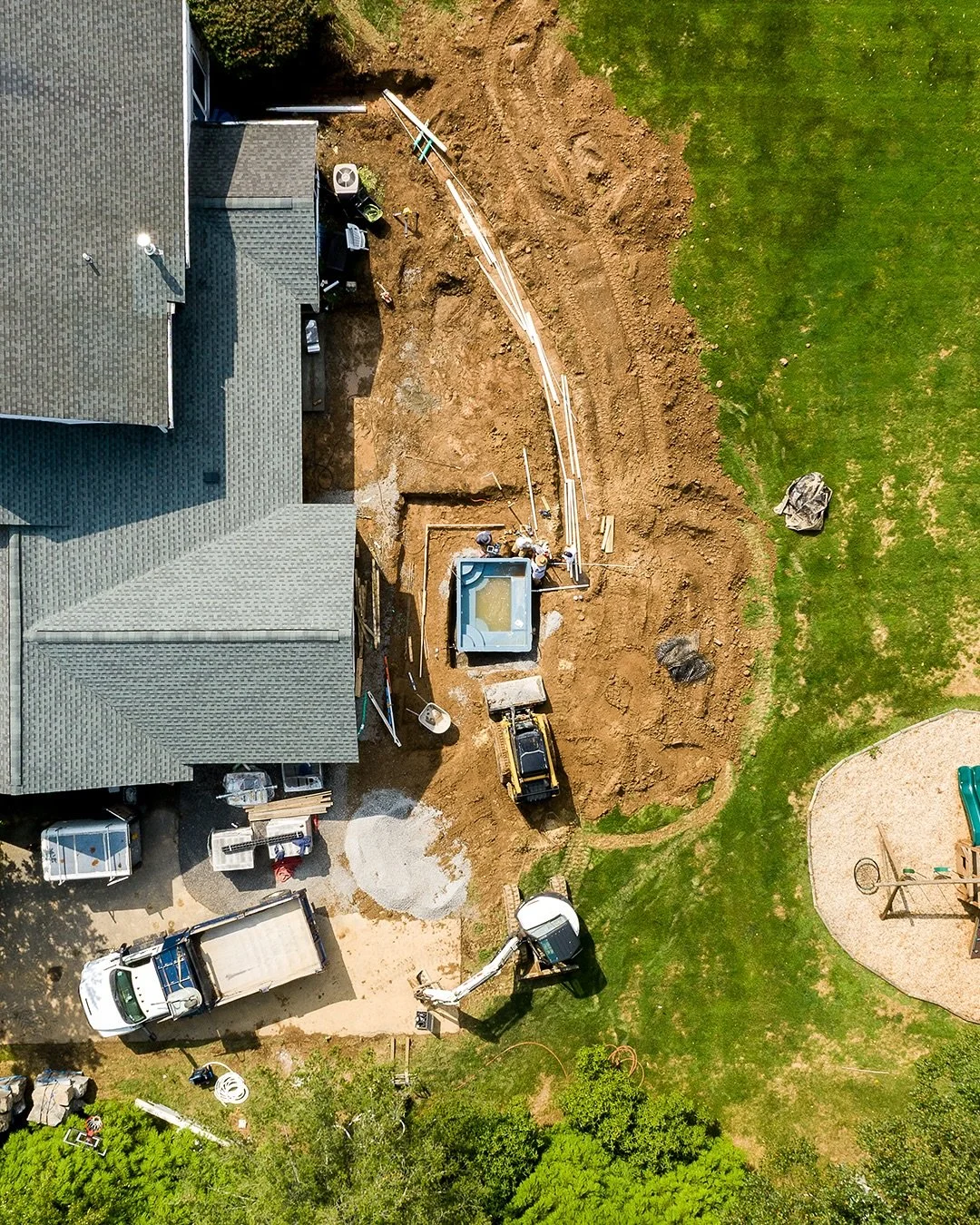 In progress: a new plunge pool + patio by our Oasis Pools team! 
Perfect for homeowners who want a small space that still feels like a retreat. The best part? We handle everything — pool, patio, and beyond — so your project comes togethe