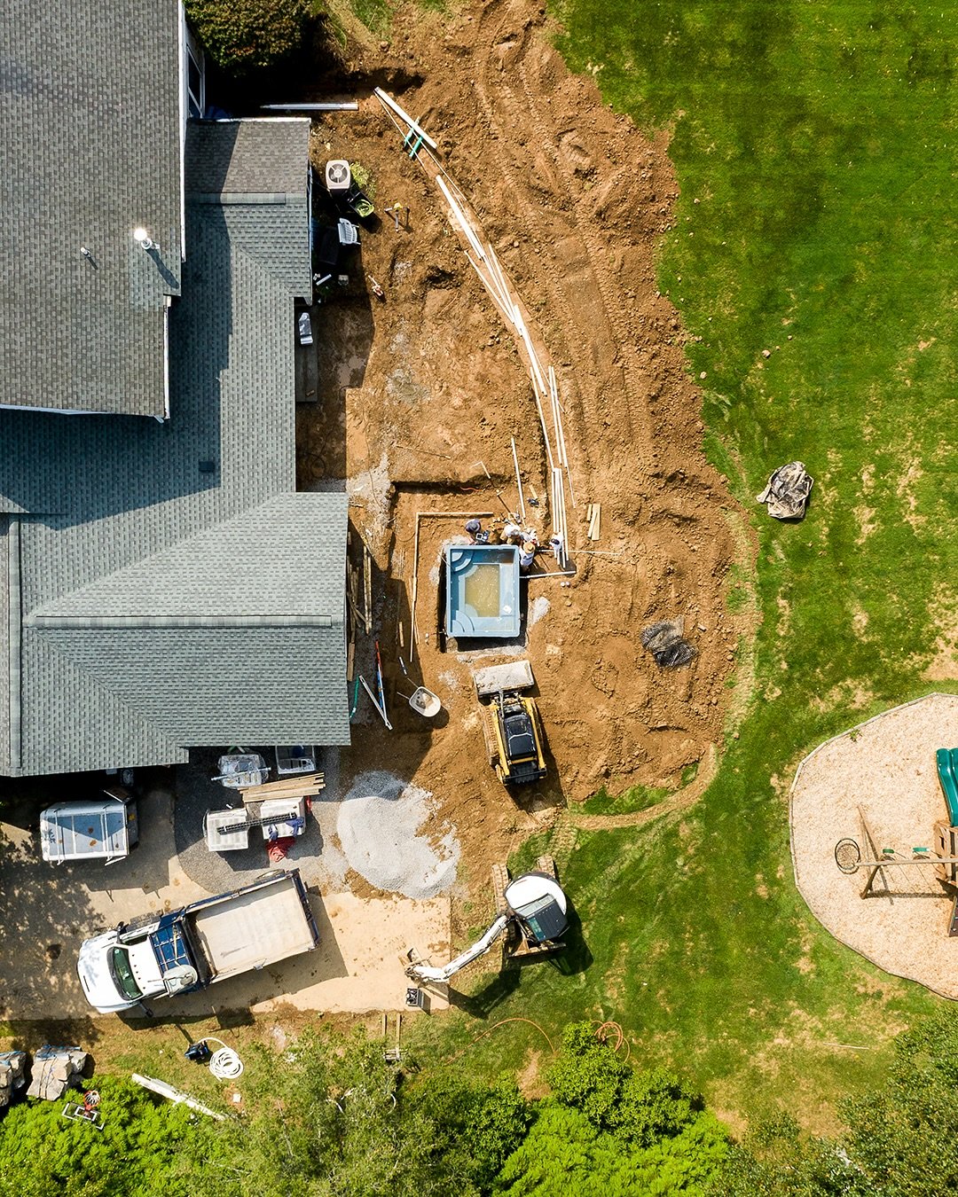 In progress: a new plunge pool + patio by our Oasis Pools team! 

Perfect for homeowners who want a small space that still feels like a retreat. The best part? We handle everything &mdash; pool, patio, and beyond &mdash; so your project comes togethe