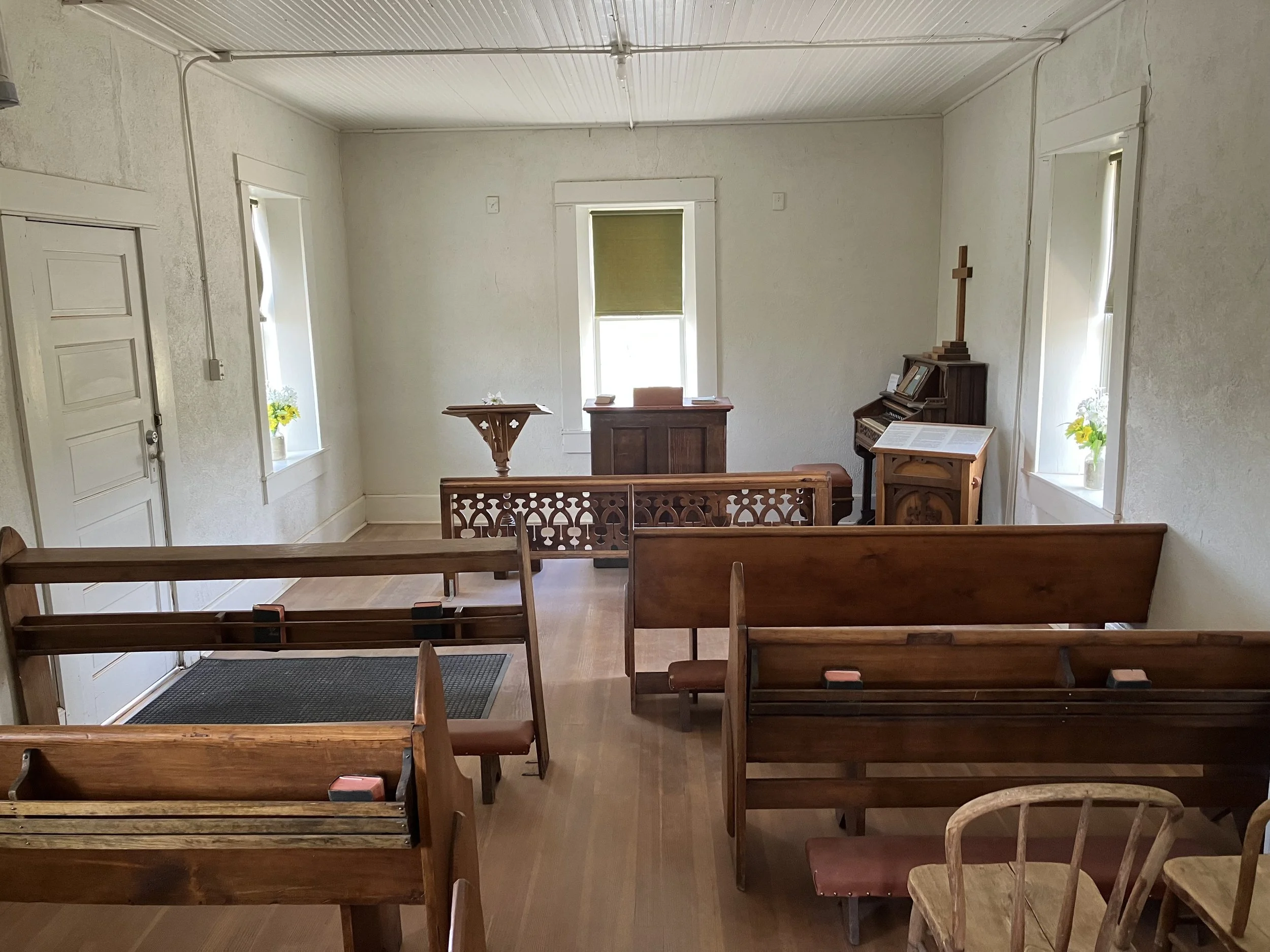Interior of St. Columba Episcopal Church in Lake Valley, New Mexico.