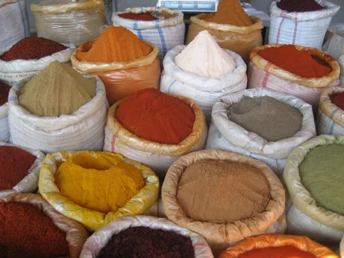 spices at the market in urgup, turkey
