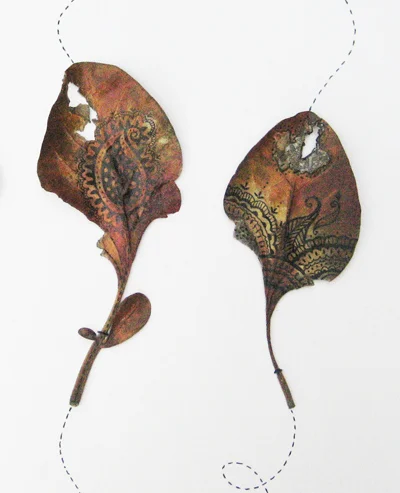 Banyan Leaves and Henna Patterns