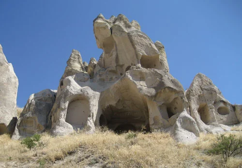 Ancient church caved from the sandstone hills