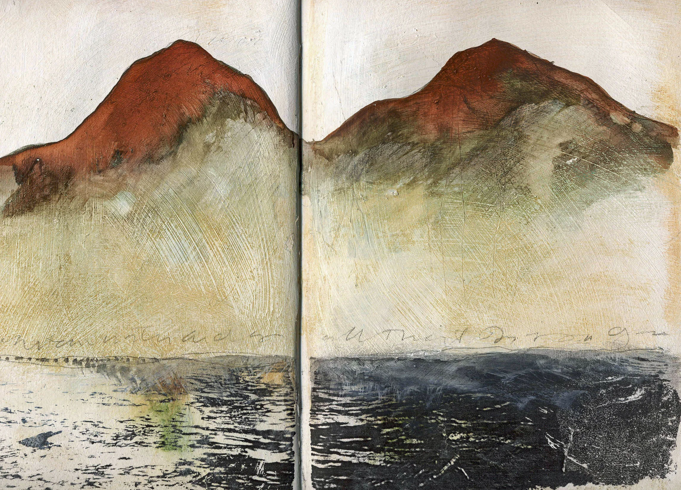 One of my favorite entries - I was in southern Colorado at a friends artist retreat called Mountain Water. The mountains were inspired by the Spanish Peaks but no such water like this exists in that arid region.