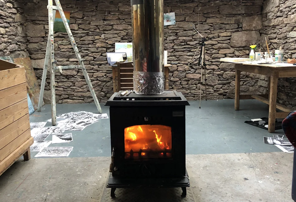 My peat burning stove in my cottage was ablaze most evenings.
