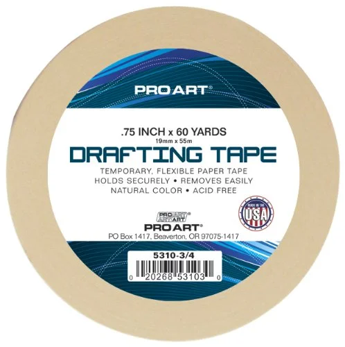 PRO ART 3/4-Inch 60-Yards Drafting Tape This might seem like a boring product to include here but my students are always asking for the best kind of tape to use when taping watercolor paper to the boards for stretching. Masking tape is too sticky, and “artist tape” is a waste of money. And I really don’t recommend the blue painter’s tape because it affects your sense of color when painting. This drafting tape is the sweet spot.