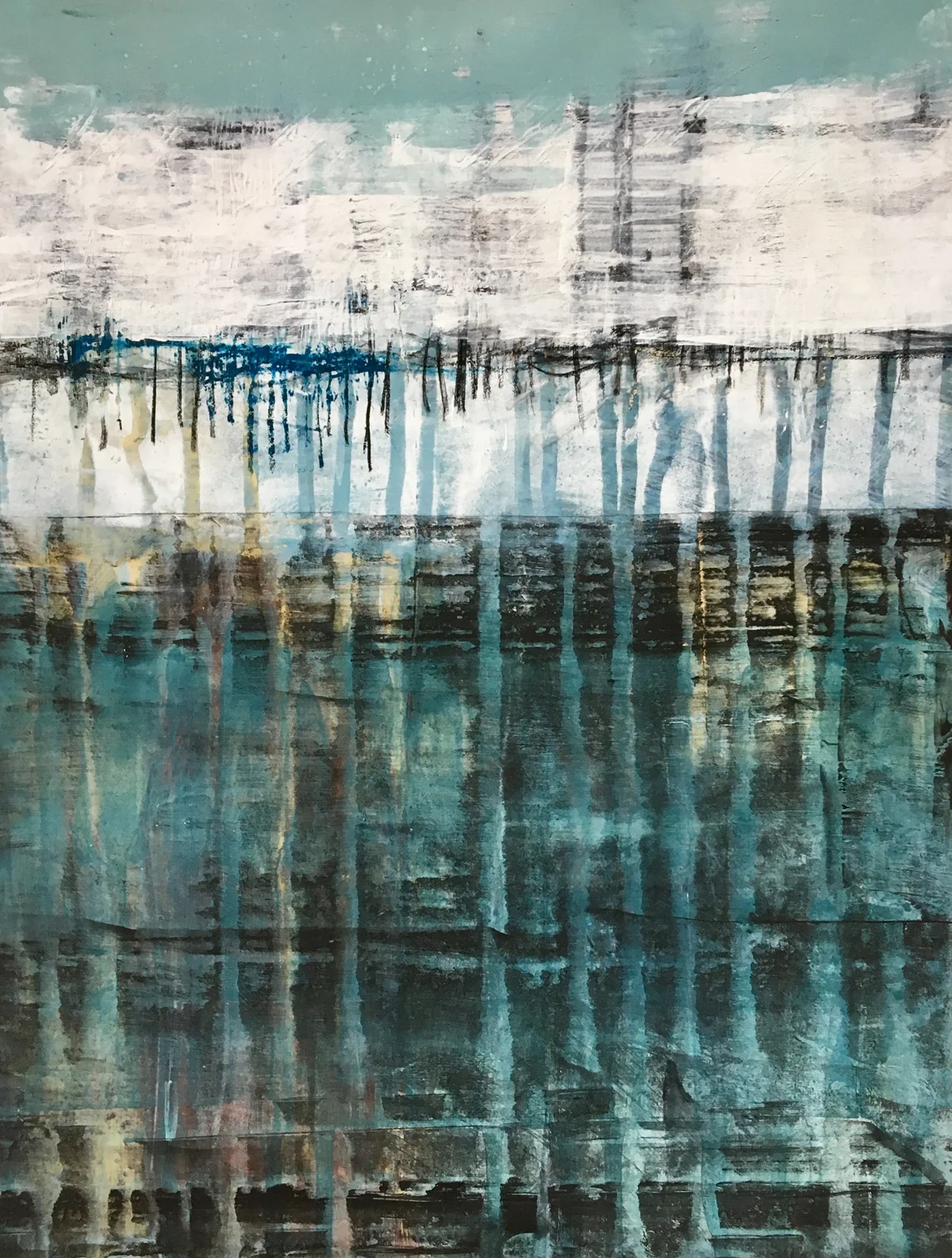 “Exultation #4” Acrylic on Paper 2018, 13” x 10” Sold ©Amy Guion Clay