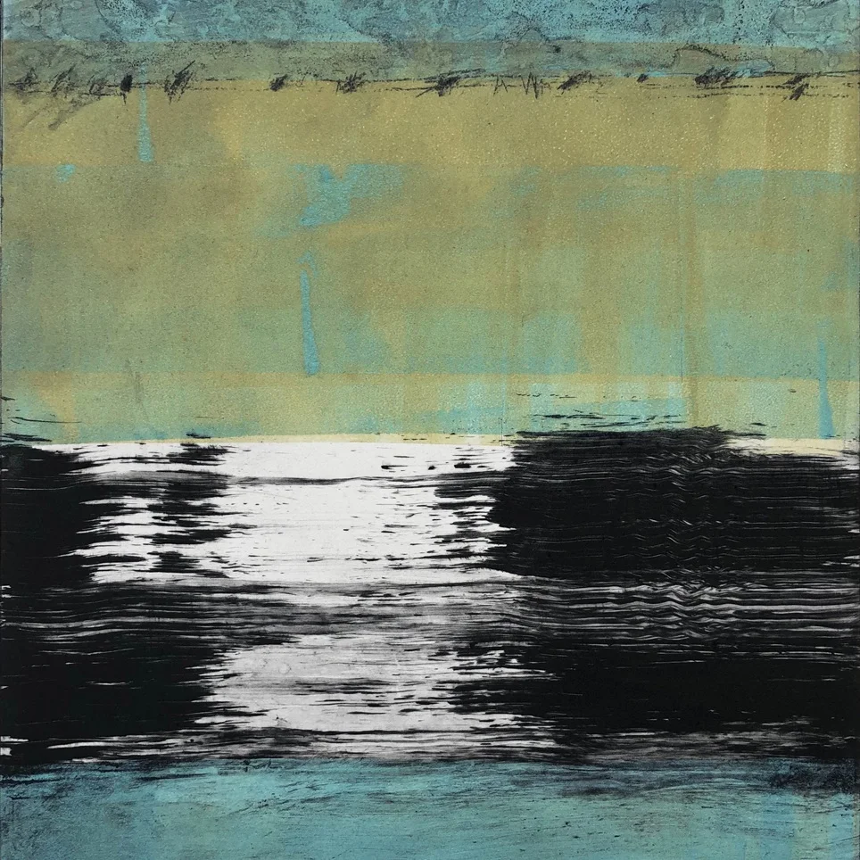 PHOTOPOLYMER ETCHING MONOTYPES- NEW ETCHINGS COMING SOON I love printmaking, especially Solar Plate or Photopolymer Etchings. The image is created on a transparency film, then exposed on to a light sensitive plate, which etches the image on to the surface. The plate is then inked up and run through the etching press with high quality printmaking paper. I often roll ink on the surface of the plate, or add collaged papers (chine colle) before printing to create one of a kind monotypes. Click the image to see the gallery of available etchings.