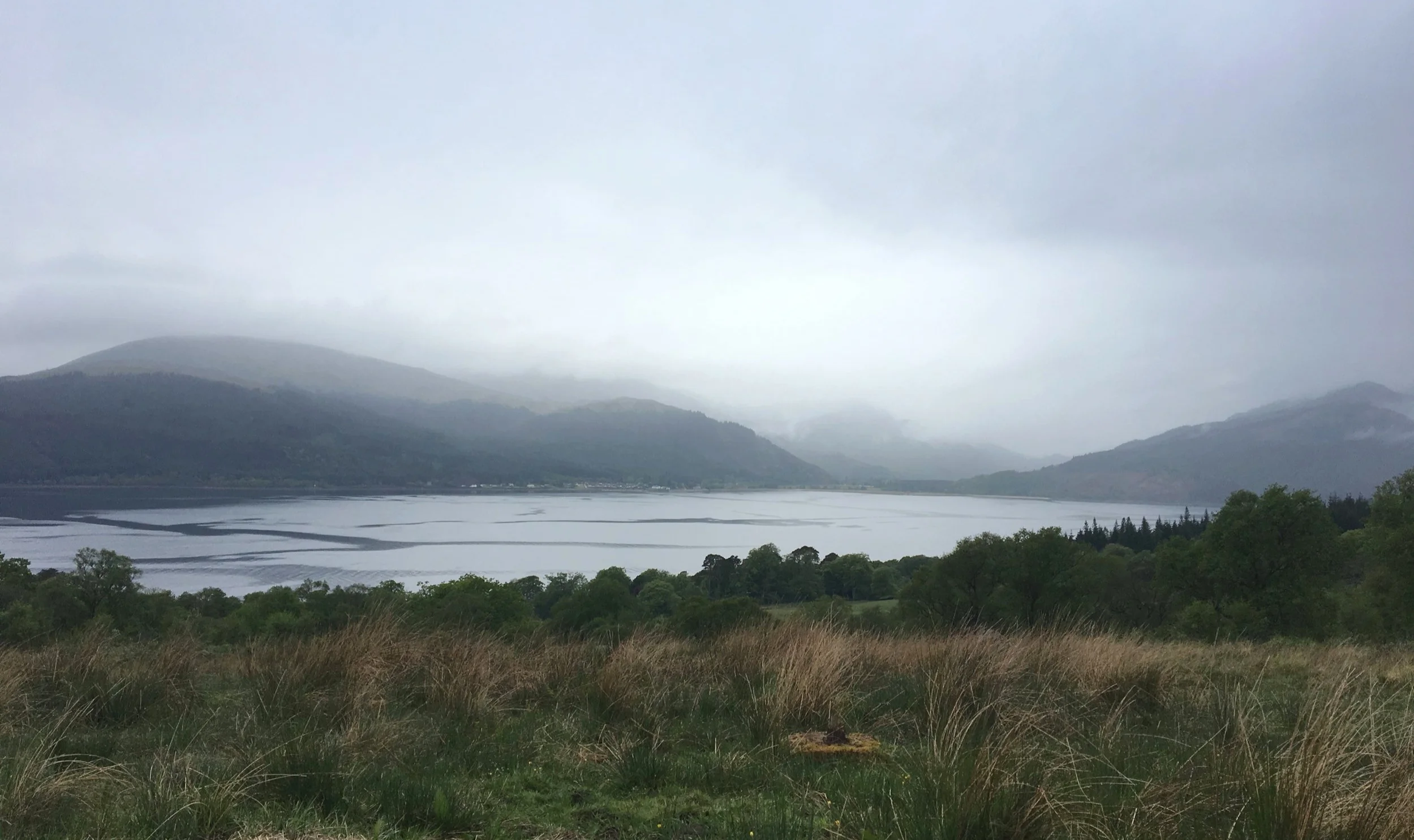 The mists rolling in over Loch Long.