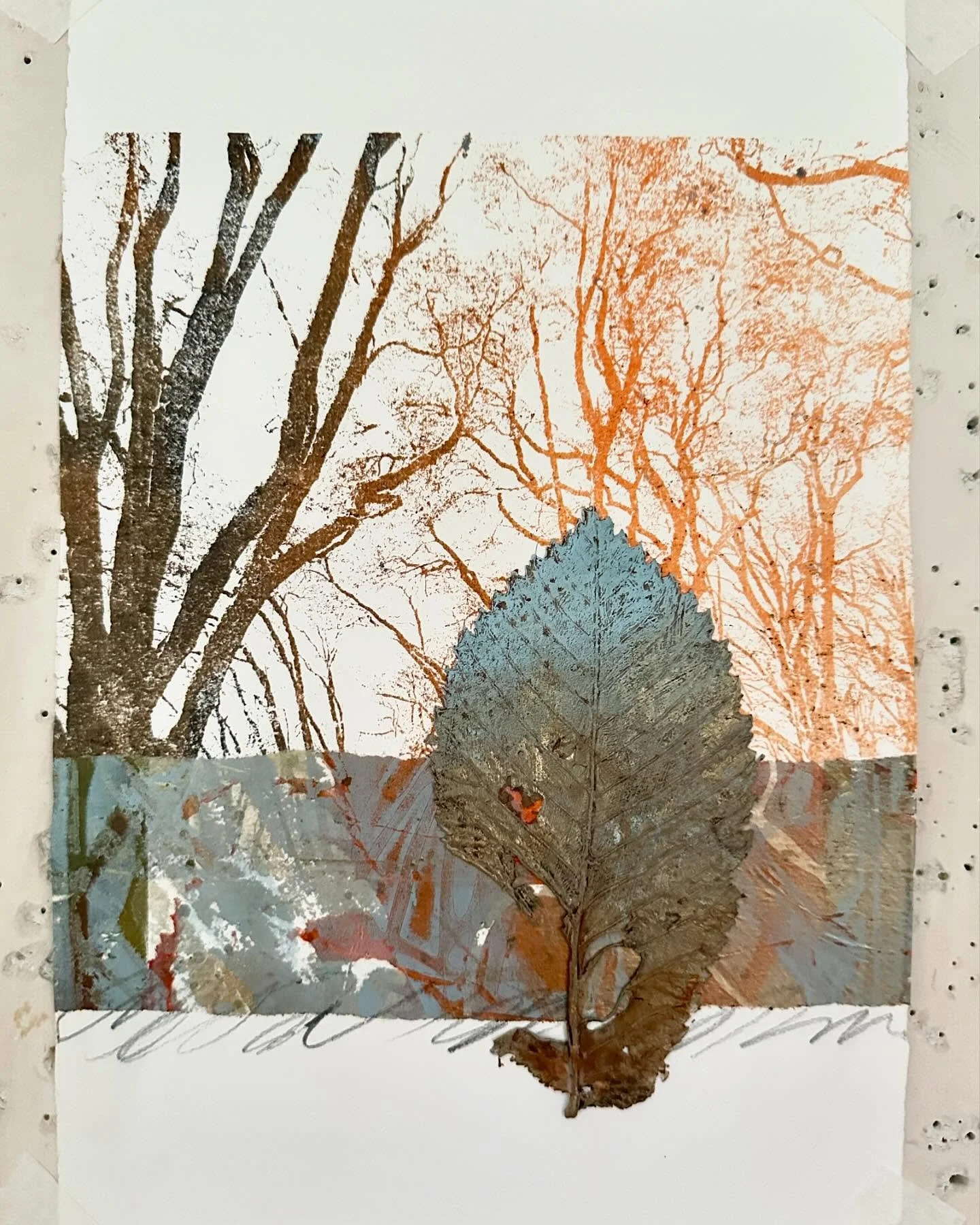 I started this one in Finland, added some writing. Maybe done, maybe not. Space is tight in my Airbnb in Tallin so keeping things contained.
Another limitation is shipping work back home. Since the US has added tariff/taxes to all incoming shipments 