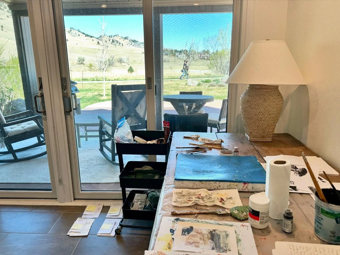 Another studio with a view. 😍 I&rsquo;ve been doing a bit of painting here at a lovely friend&rsquo;s home for the past 5 weeks while I prepare for my next adventure - creating my next home/studio here in Boulder County! I close and move in on Tuesd