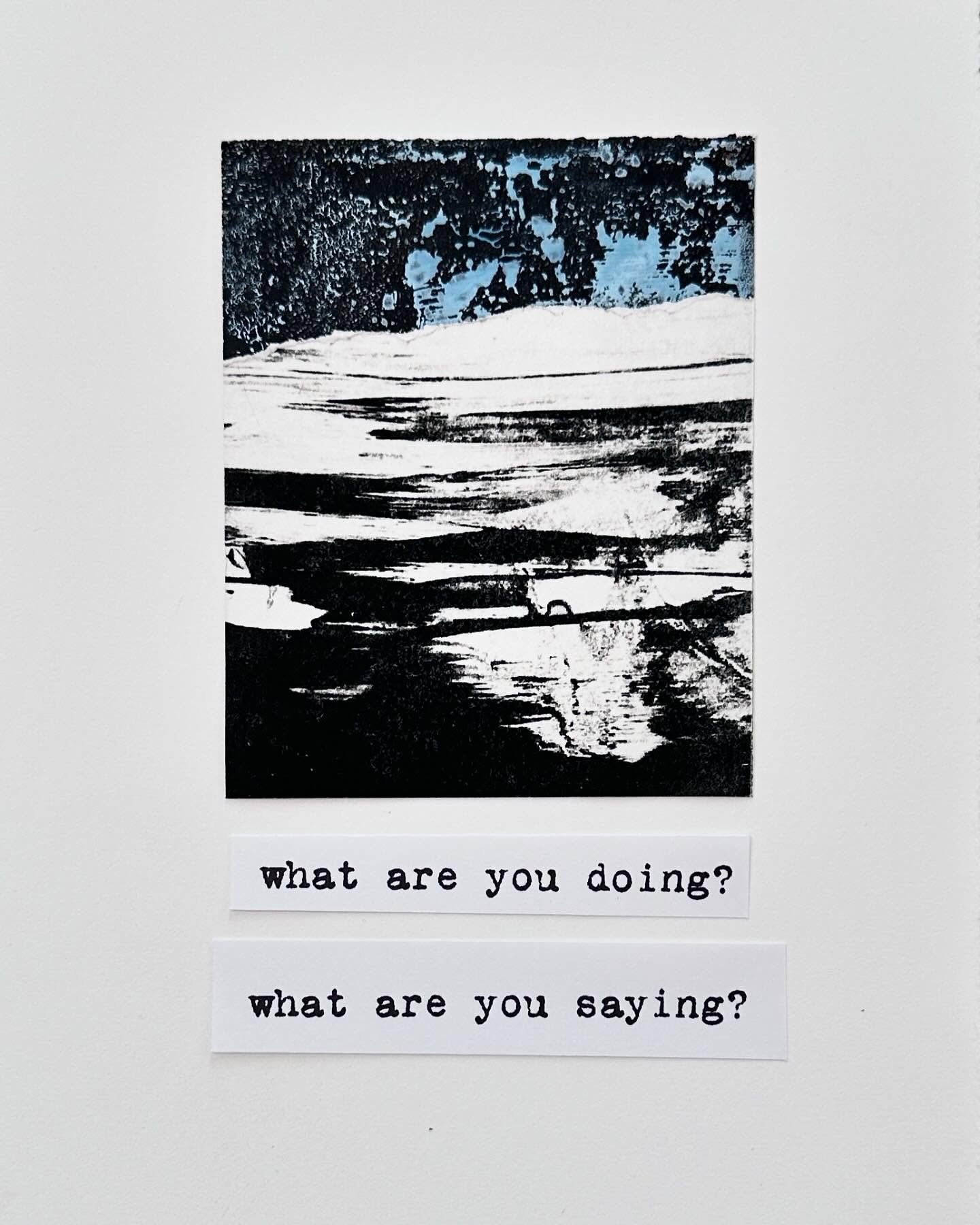 I&rsquo;ve long been including some kind of text in my work, mostly asemic writing and sometimes stencils. But I don&rsquo;t like to &ldquo;lead the witness&rdquo; so I prefer Koan-ish kind of open ended phrases. I&rsquo;m working on a series combini