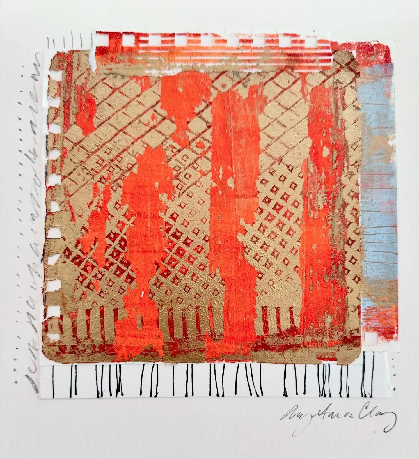 I always find the color on these collages on white ground very hard to get right on my iPhone. They are either too bright or the wrong cast. Also this has metallic bronze paint so it reflects in odd ways. You&rsquo;ll just have to come by my Open Stu