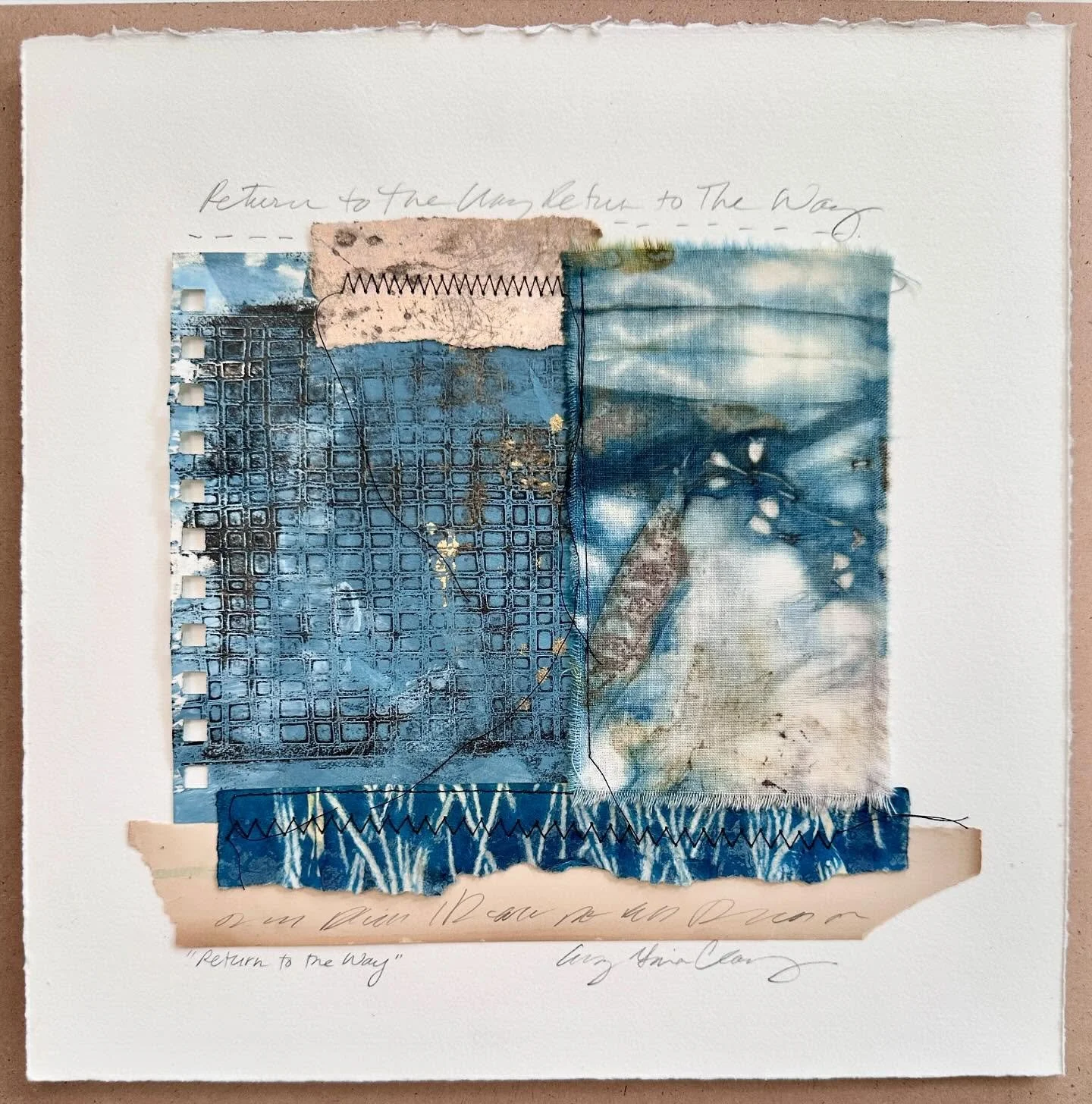 This one combines some eco dyed fabric I made, painted papers, other bits and pieces, all stitched together to form a whole. I love joining things together as part of the journey.
Come and see me at Open Studios Boulder this weekend and next!
2101 Jo