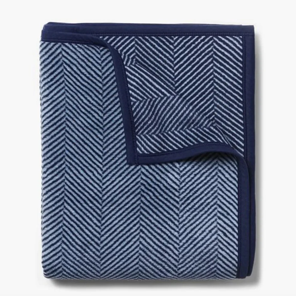 CHAPPYWRAP HERRINGBONE NAVY BLANKET