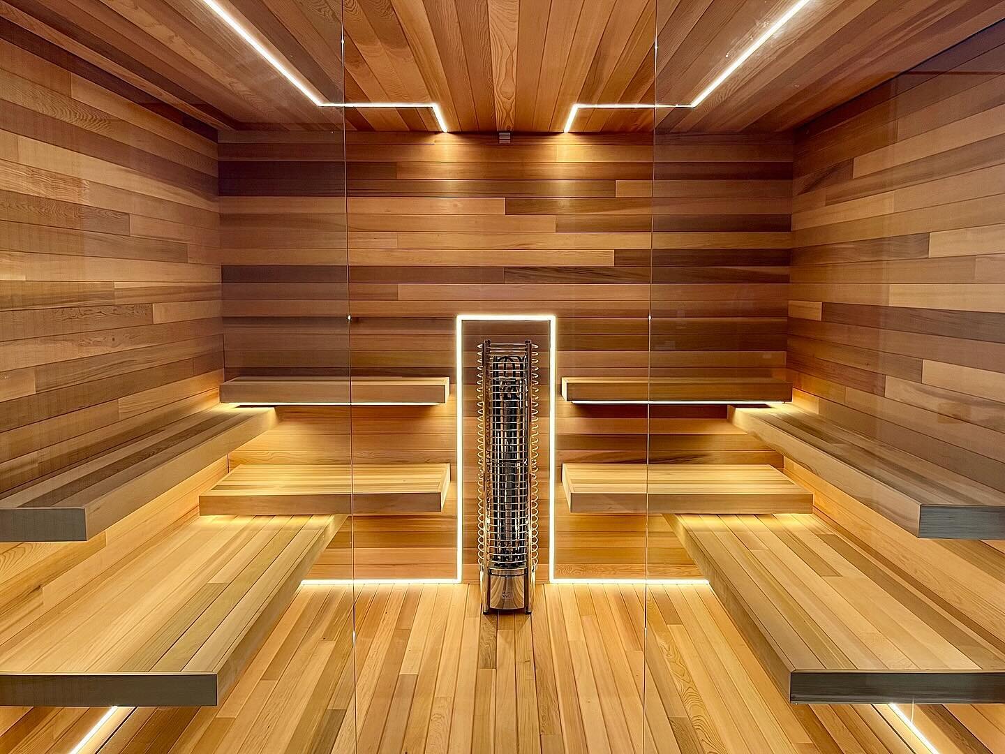 Our client&rsquo;s custom lighting for their sauna looks like a piece of art. Amazing results.