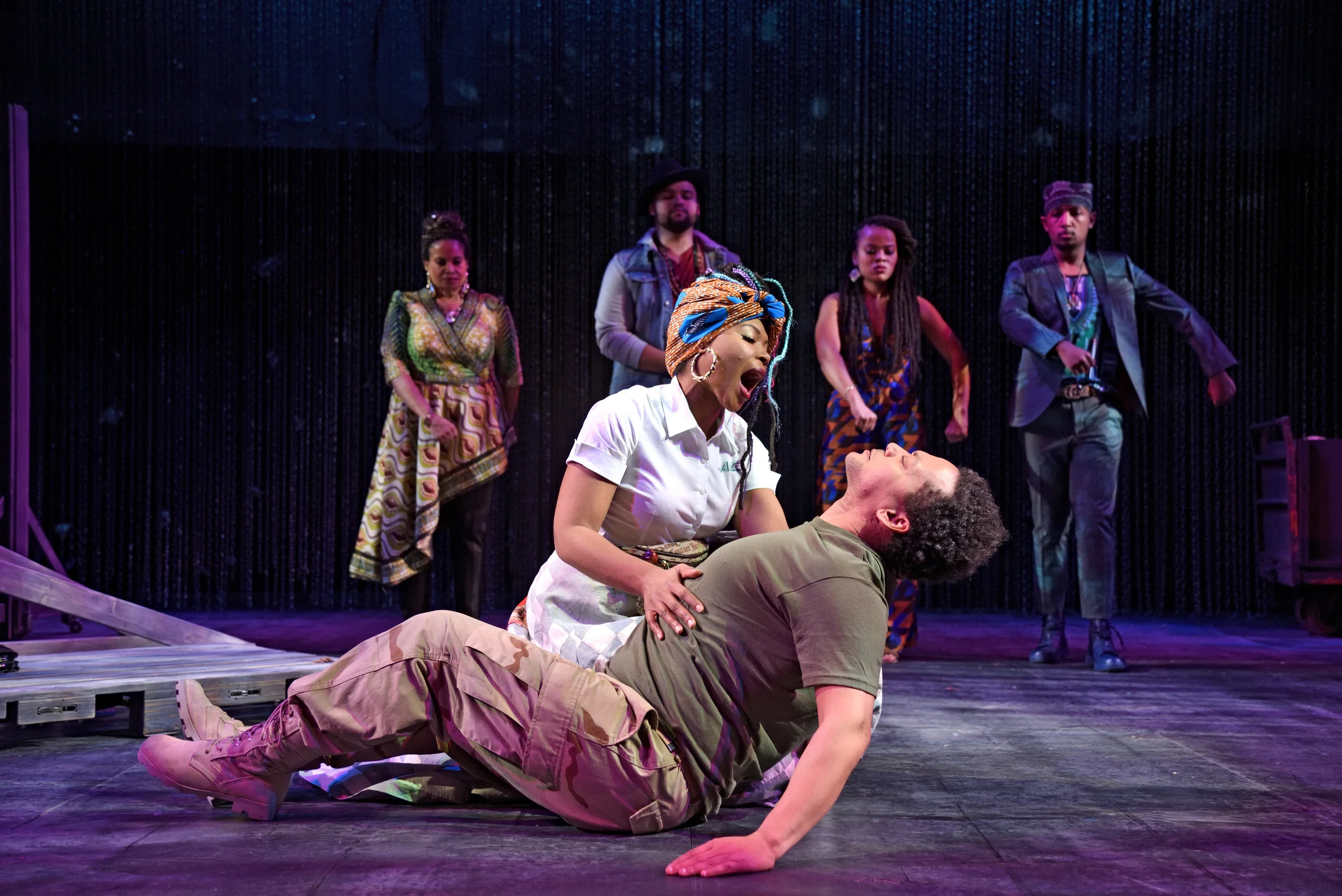 Cloteal L Horne, Joe Wilson Jr., and the company of black odyssey. (Photo: Mark Turek)