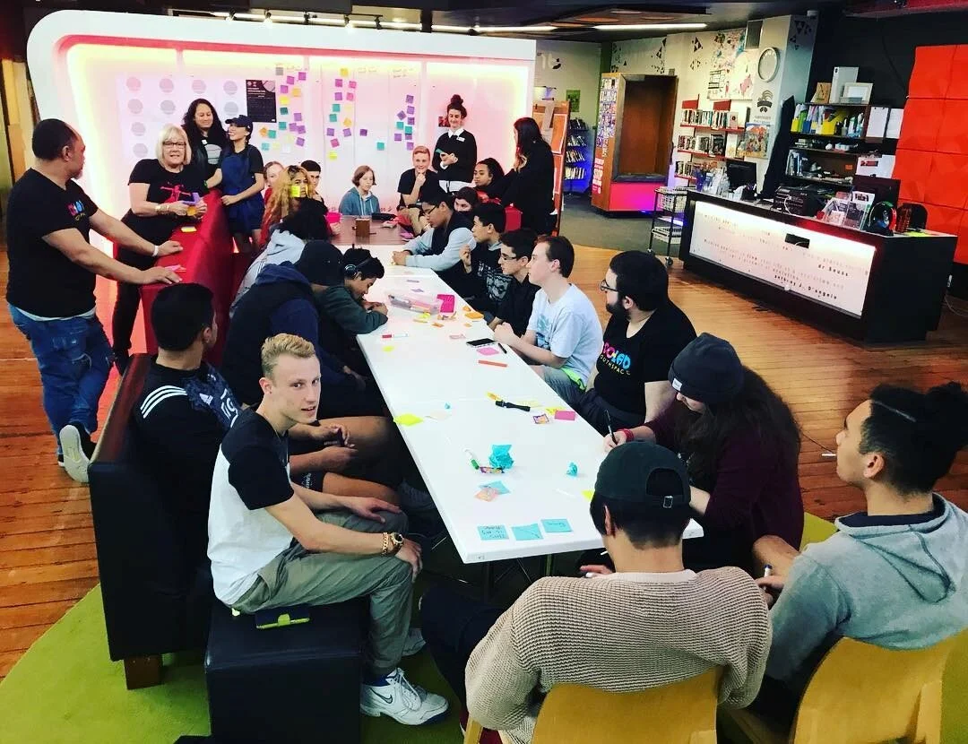 Young people at Youth Space during a co-designing activity (Photo: Youth Space)