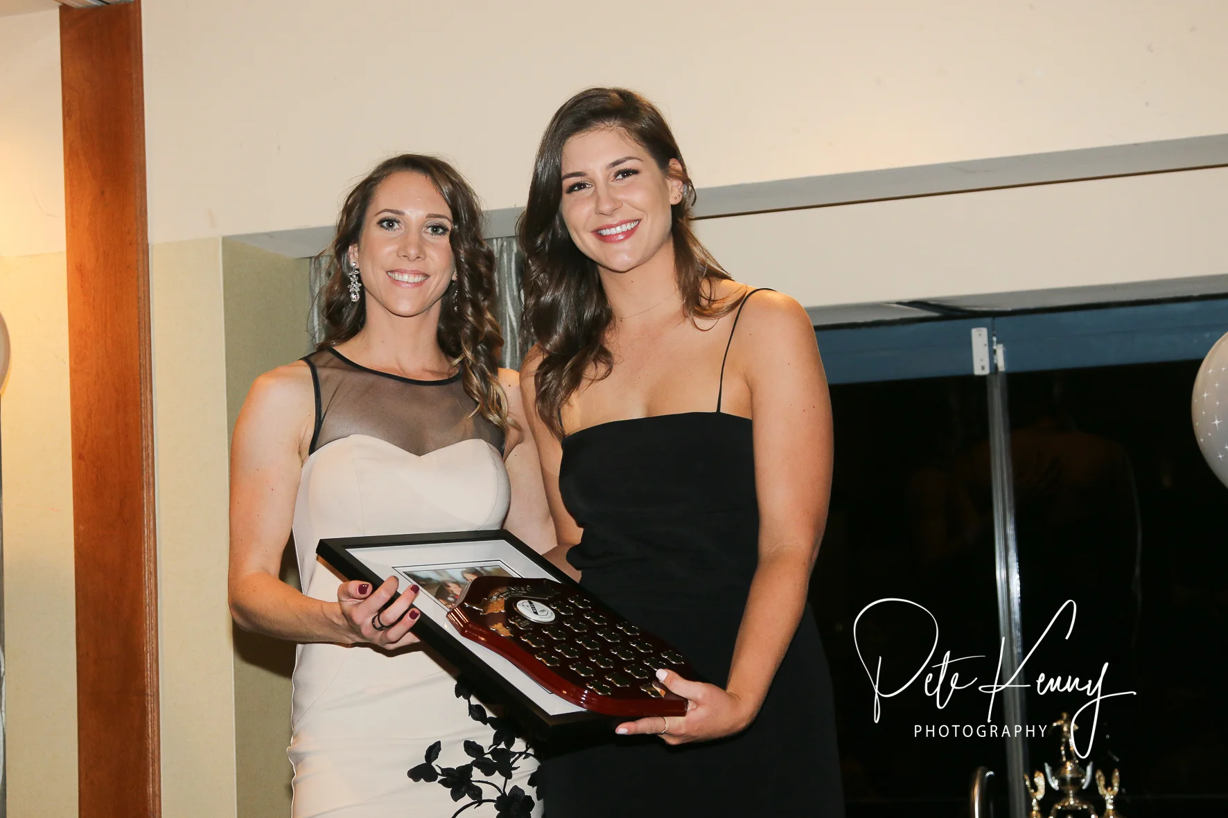 Audrey Legrand (L) receives the Women’s 1st Grade Players Player for the second year running