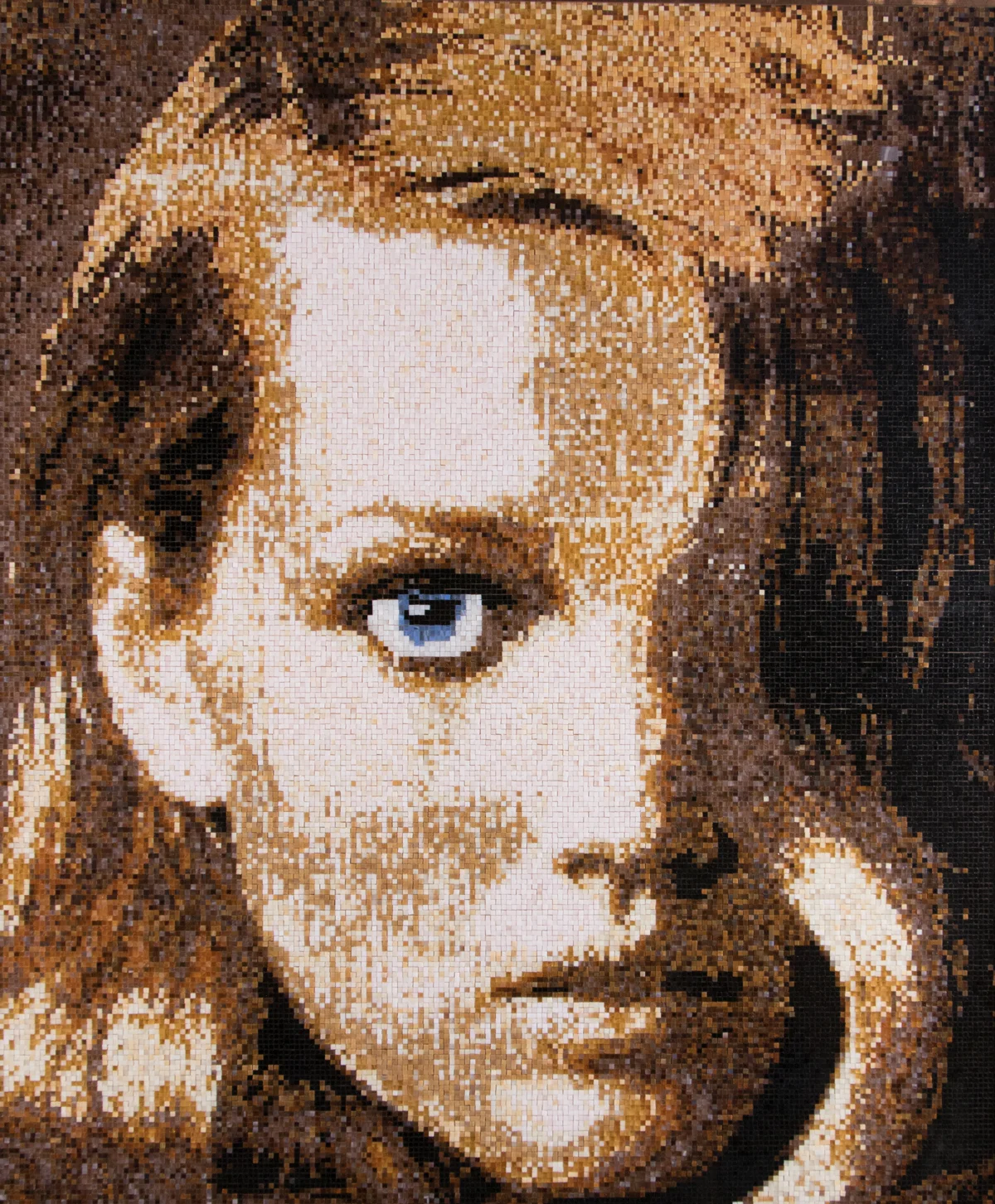 JANE Medium: Hand Broken Stained Glass Pieces: 47,511 Hand Placed Tiles Size: 47" x 40"
