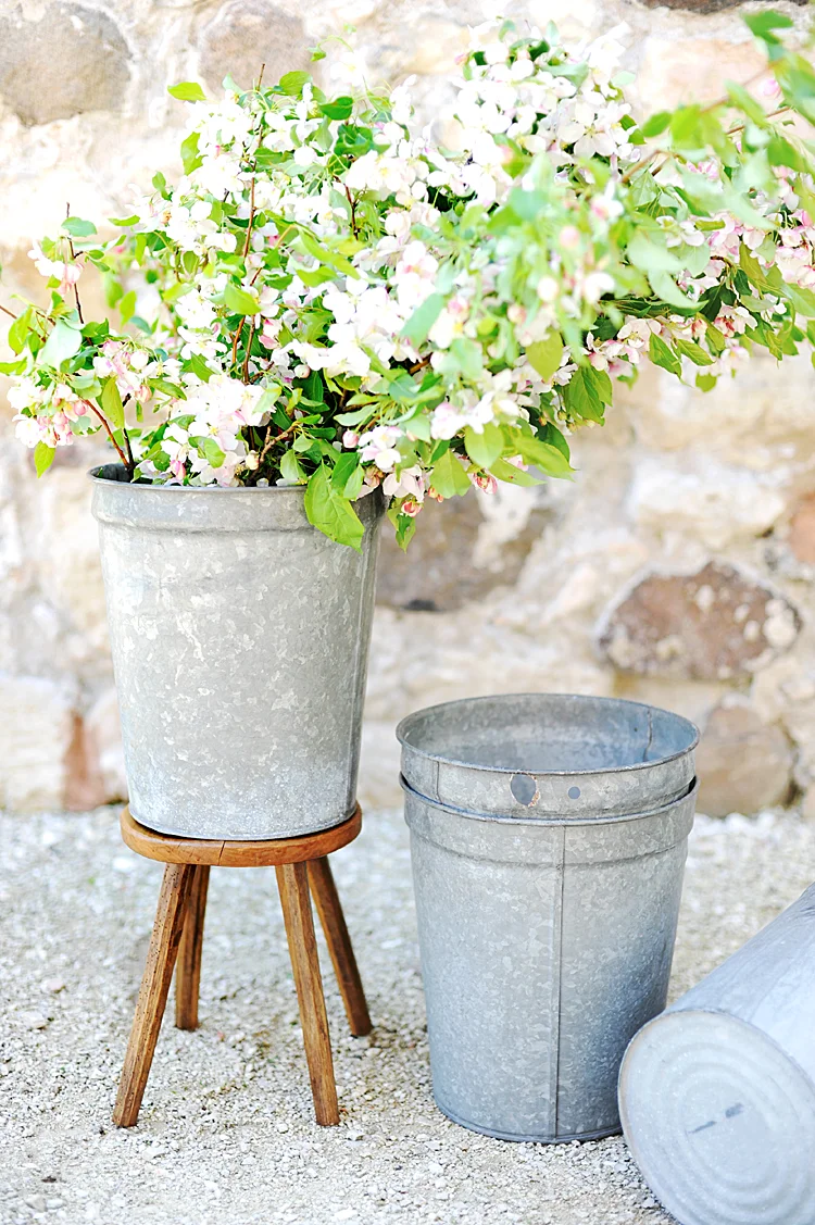 Haven Antiques Vintage Galvanized Sap Bucket Tub