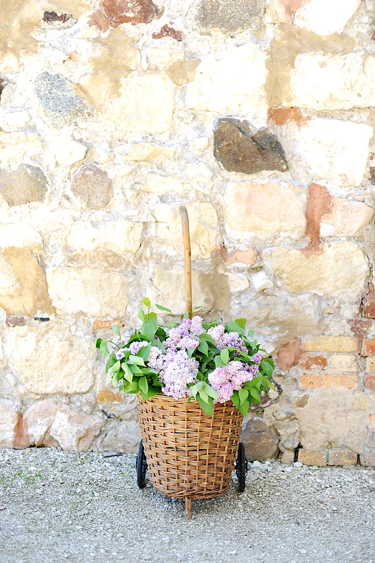 Haven Antiques Antique French Wicker Farmers Market Cart Basket