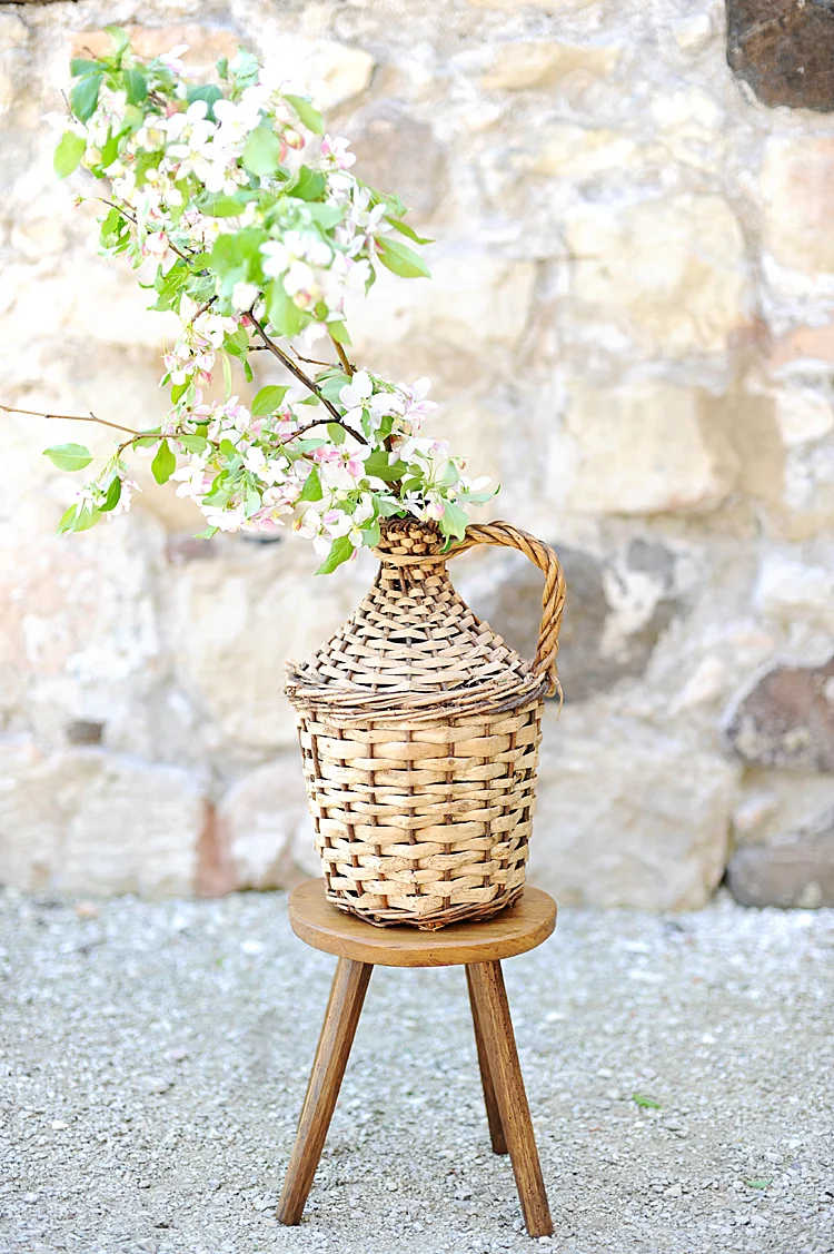 Antique French Wicker Demijohn