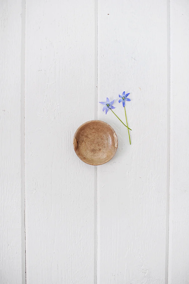 Ironstone Tea-Stained Butter Pat