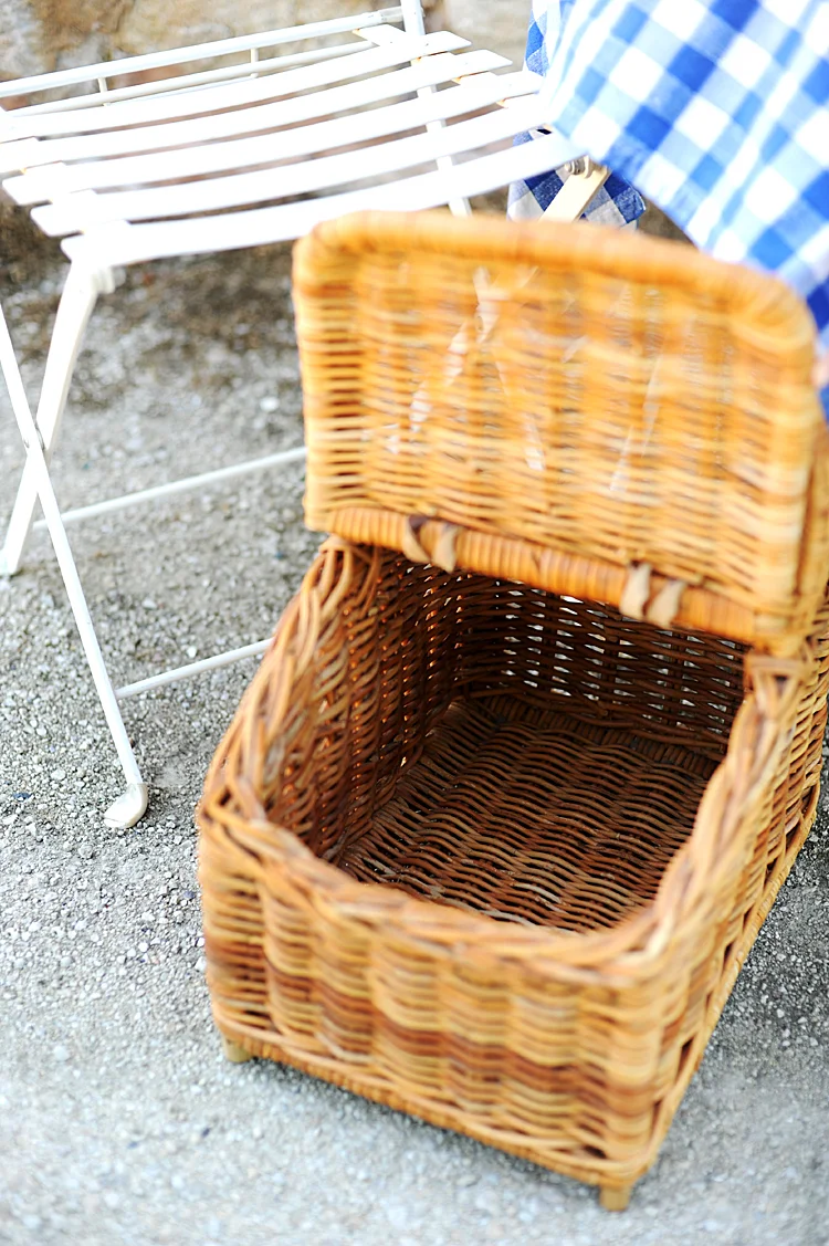 Haven Antiques Vintage French Wicker Country Basket Picnic