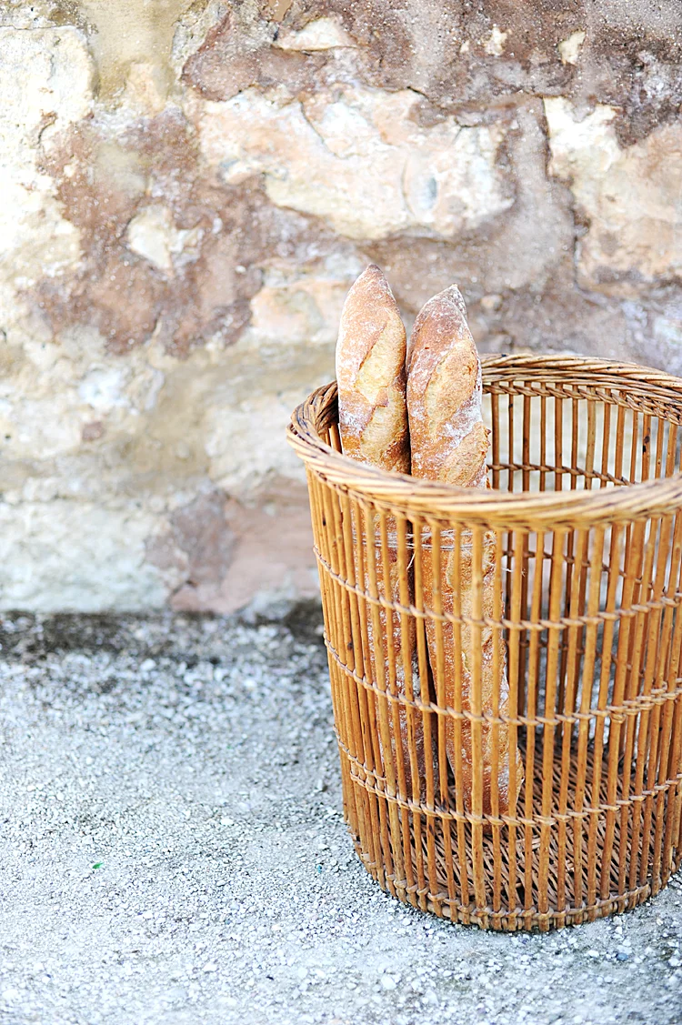 Antique French Boulangerie Baguette Basket