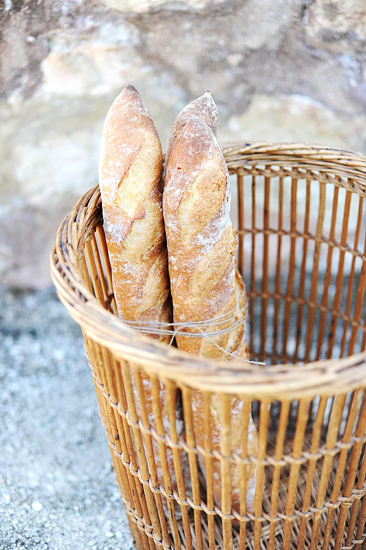 Antique French Boulangerie Baguette Basket