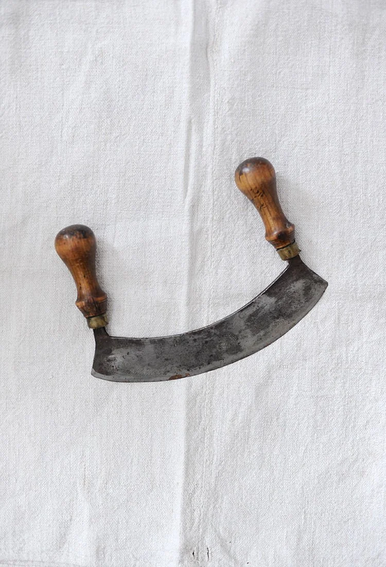 Antique French Mezzaluna Herb Chopper