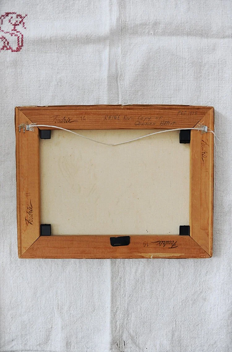 Antique German Pastoral Oil Canvas Painting