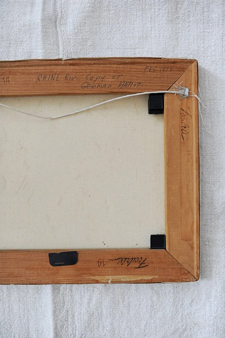 Antique German Pastoral Oil Canvas Painting