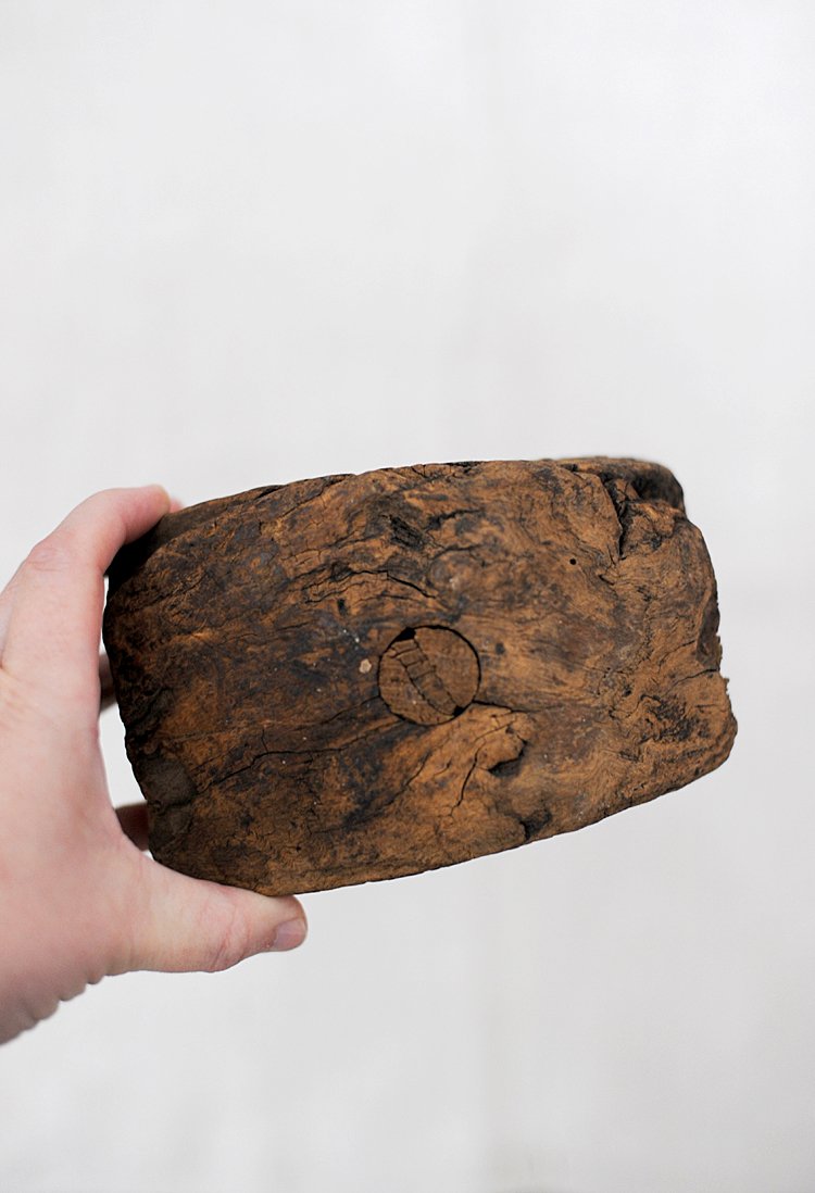 Antique French burl wood masher 19th century era Haven Antiques Sheboygan Wisconsin