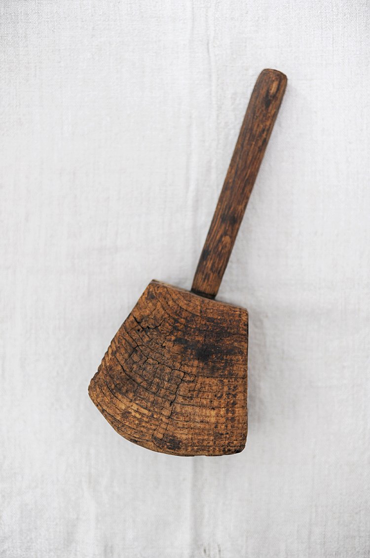 Antique French burl wood masher 19th century era Haven Antiques Sheboygan Wisconsin