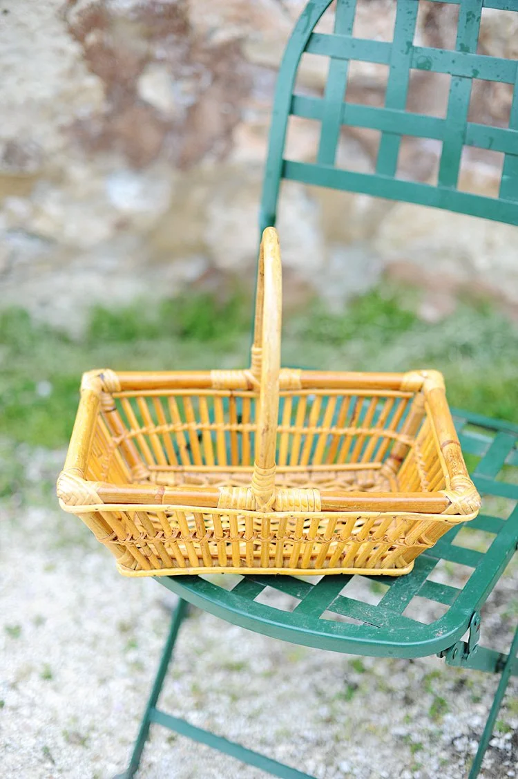 Vintage french rattan harvest gathering basket haven antiques sheboygan wisconsin