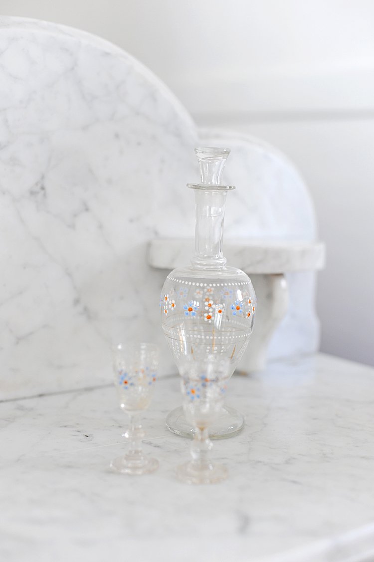 Antique 1800's French Hand Blown Decanter Set