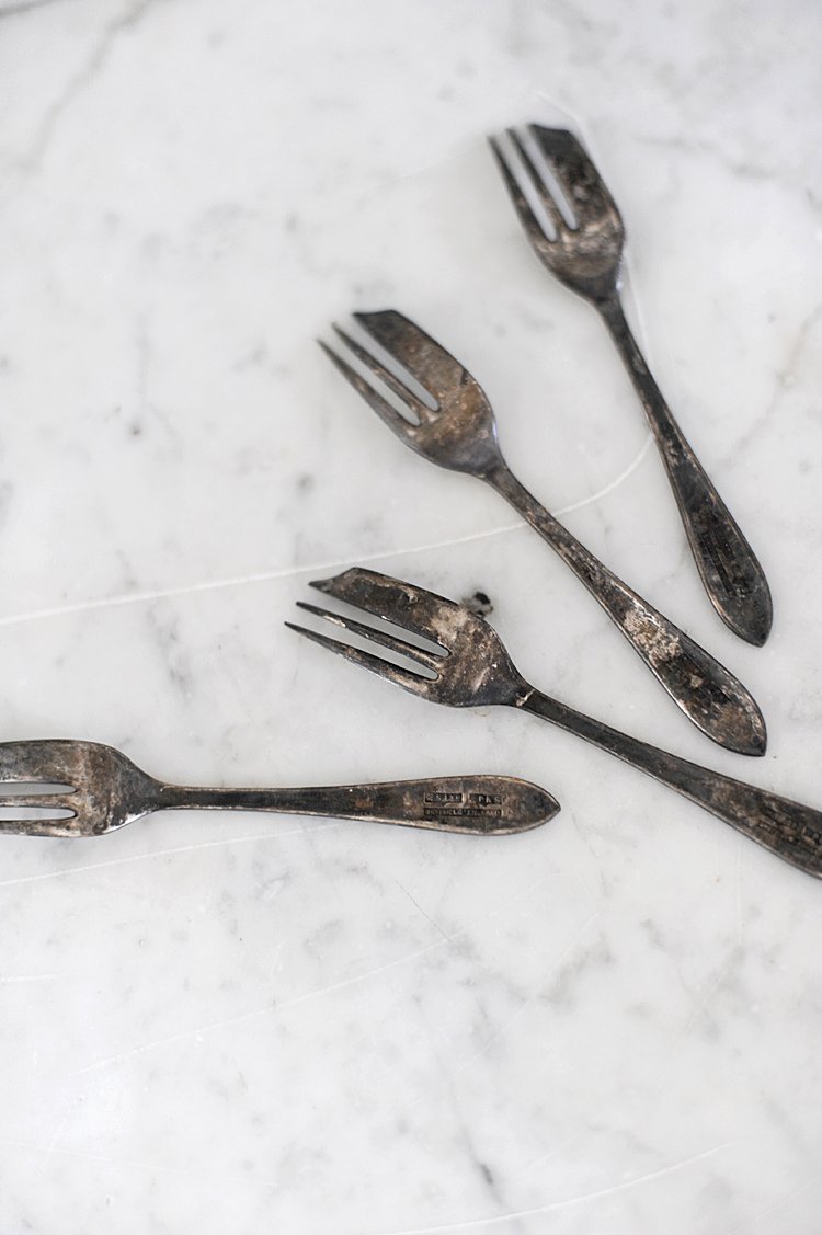 4 Vintage England Sheffield 'Loxley' Silver Pastry Forks